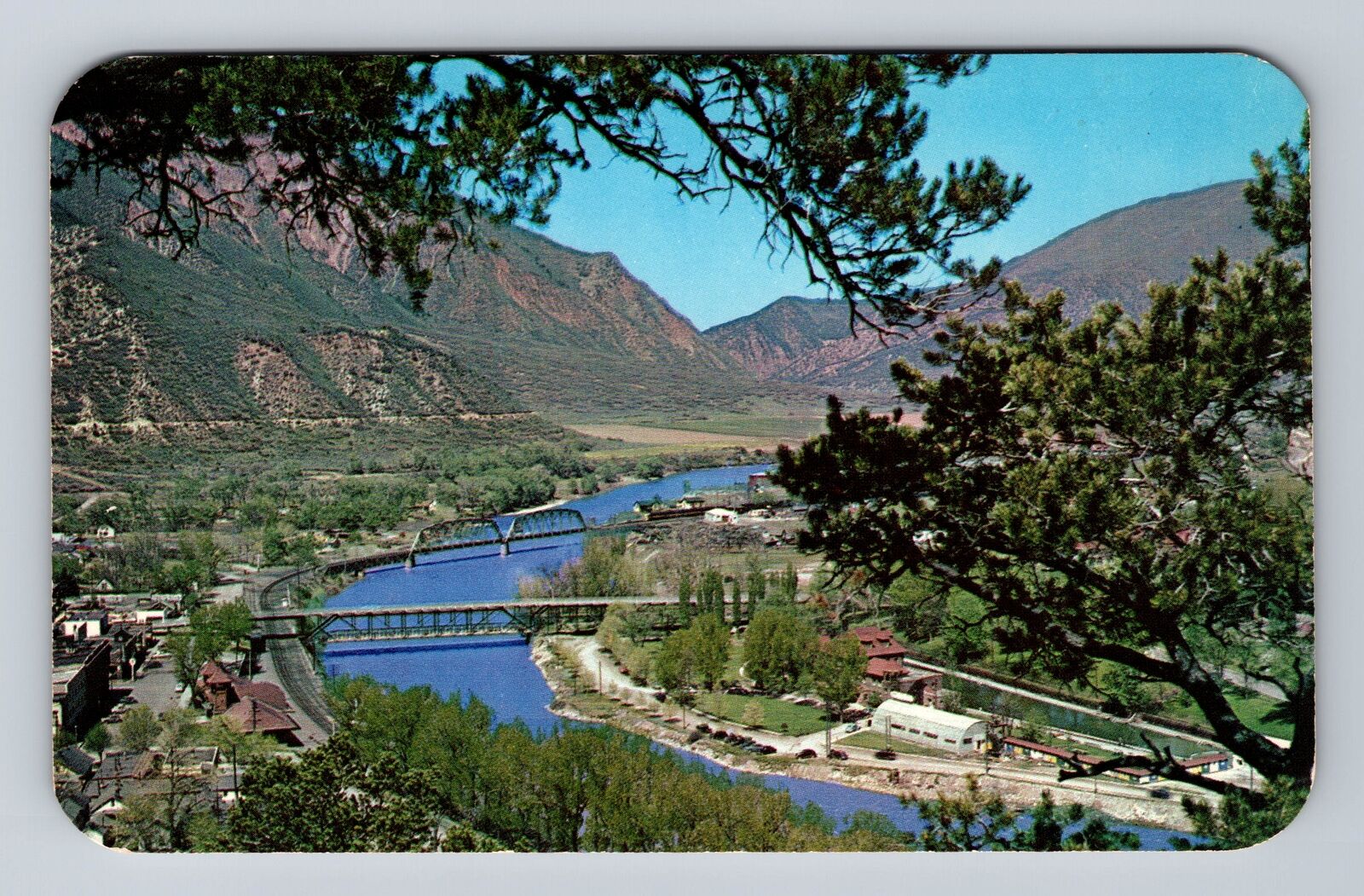 Glenwood Springs CO-Colorado, Vista of Colorado River, Antique Vintage Postcard
