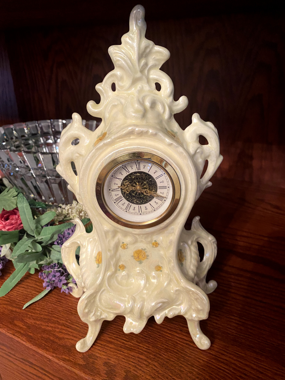 Vintage Narco  West Germany Porcelain Clock - Tested & Working +FAST SHIPPING