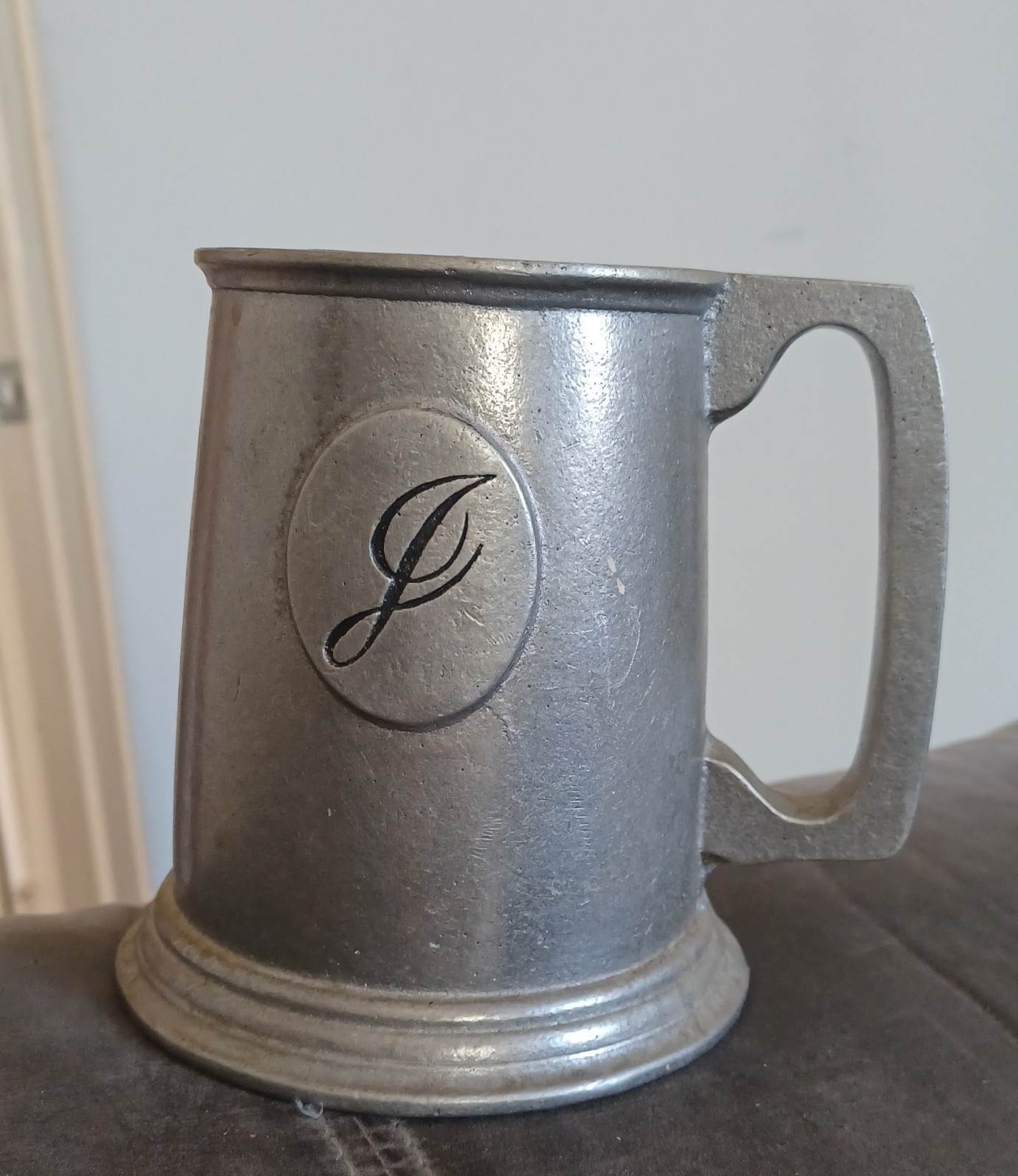 Vintage Wilton Armetale RWP Pewter Mug/Stein Monogrammed Letter J