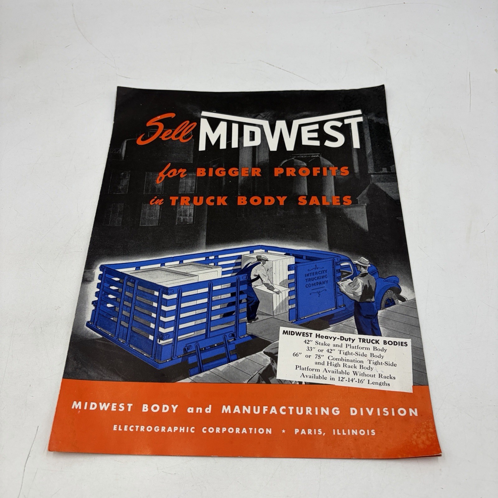 Vintage Midwest Truck Bodies Dealer Sales Brochure Paris Illinois Stake Farm
