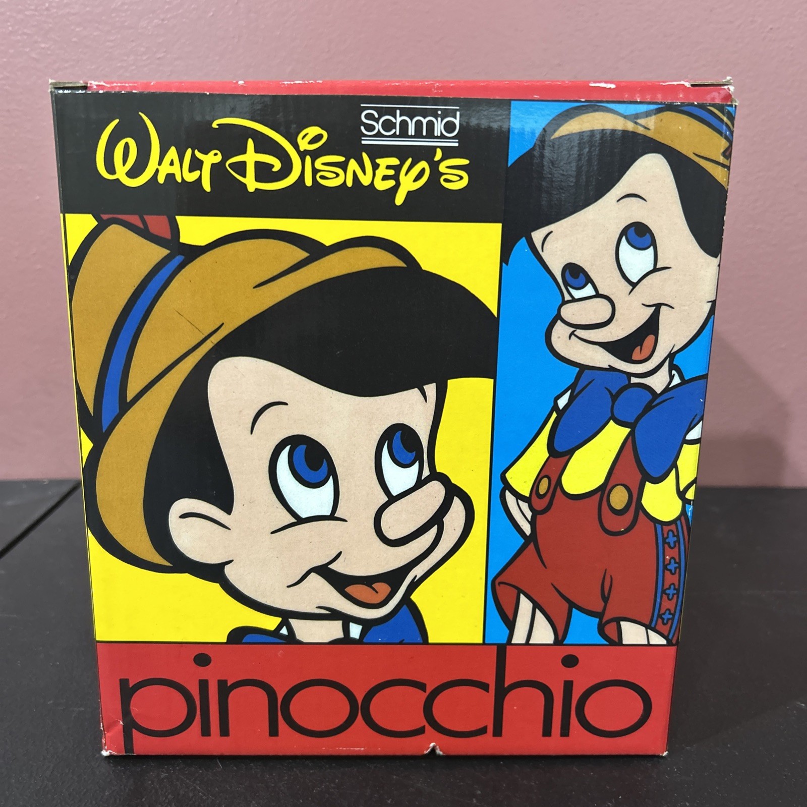 VINTAGE SCHMID WALT DISNEY\'S PINOCCHIO CERAMIC  MUSIC FIGURINE W/BOX Rare