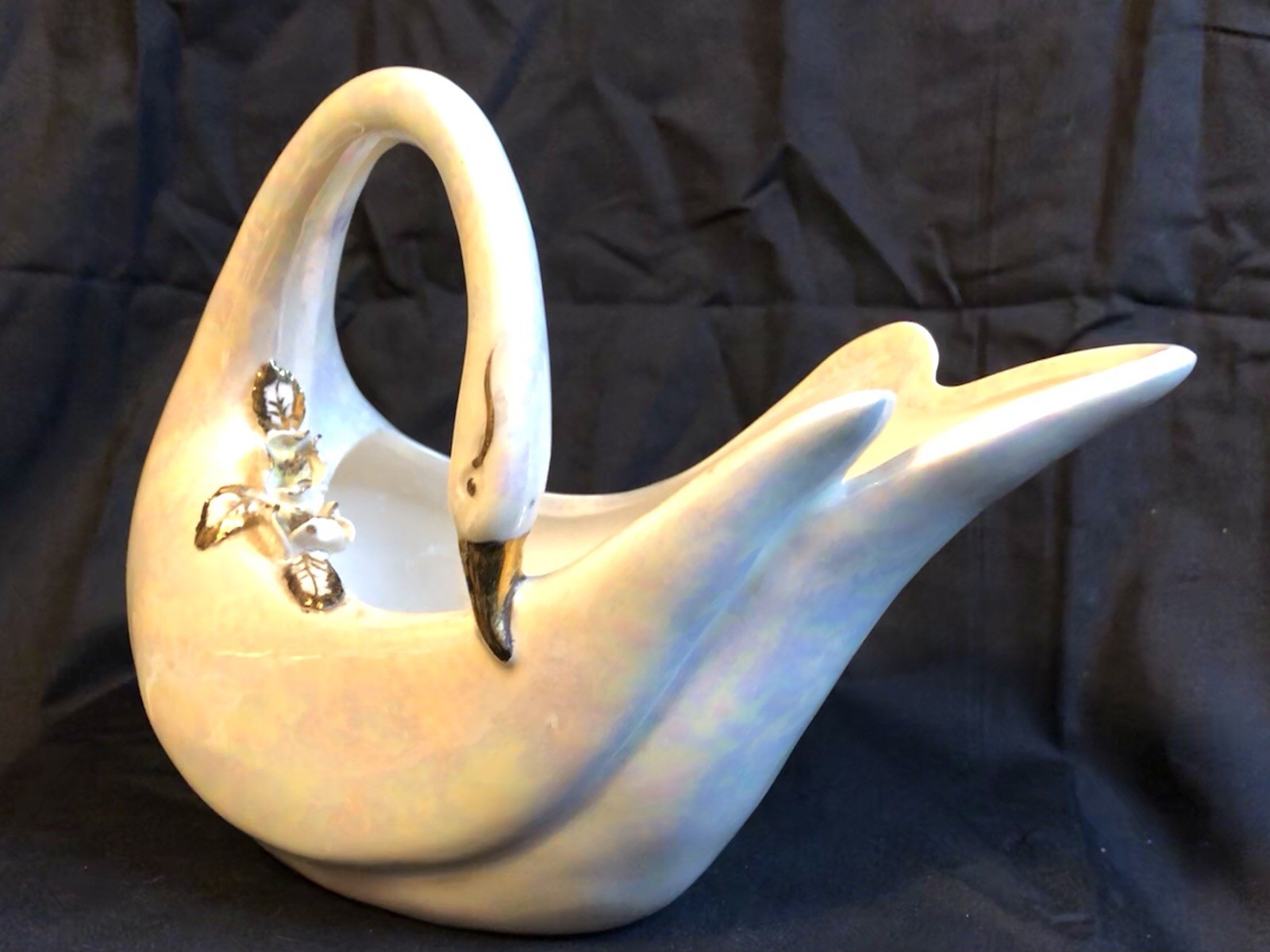 Vintage~Norcrest Swan Golden Dogwood Made In Japan, Trinket/Planter
