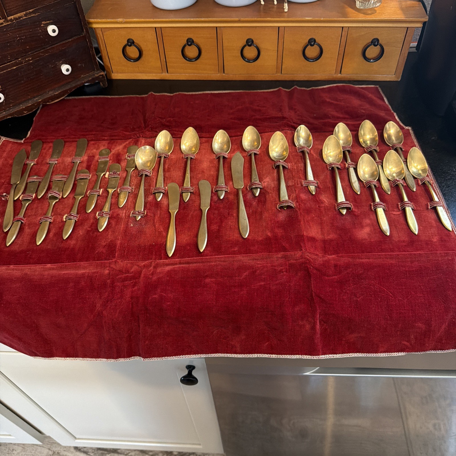 Vintage Dirigold, Dirilyte & Dirigold Sweden Flatware Total Of 27 Pcs In Leather