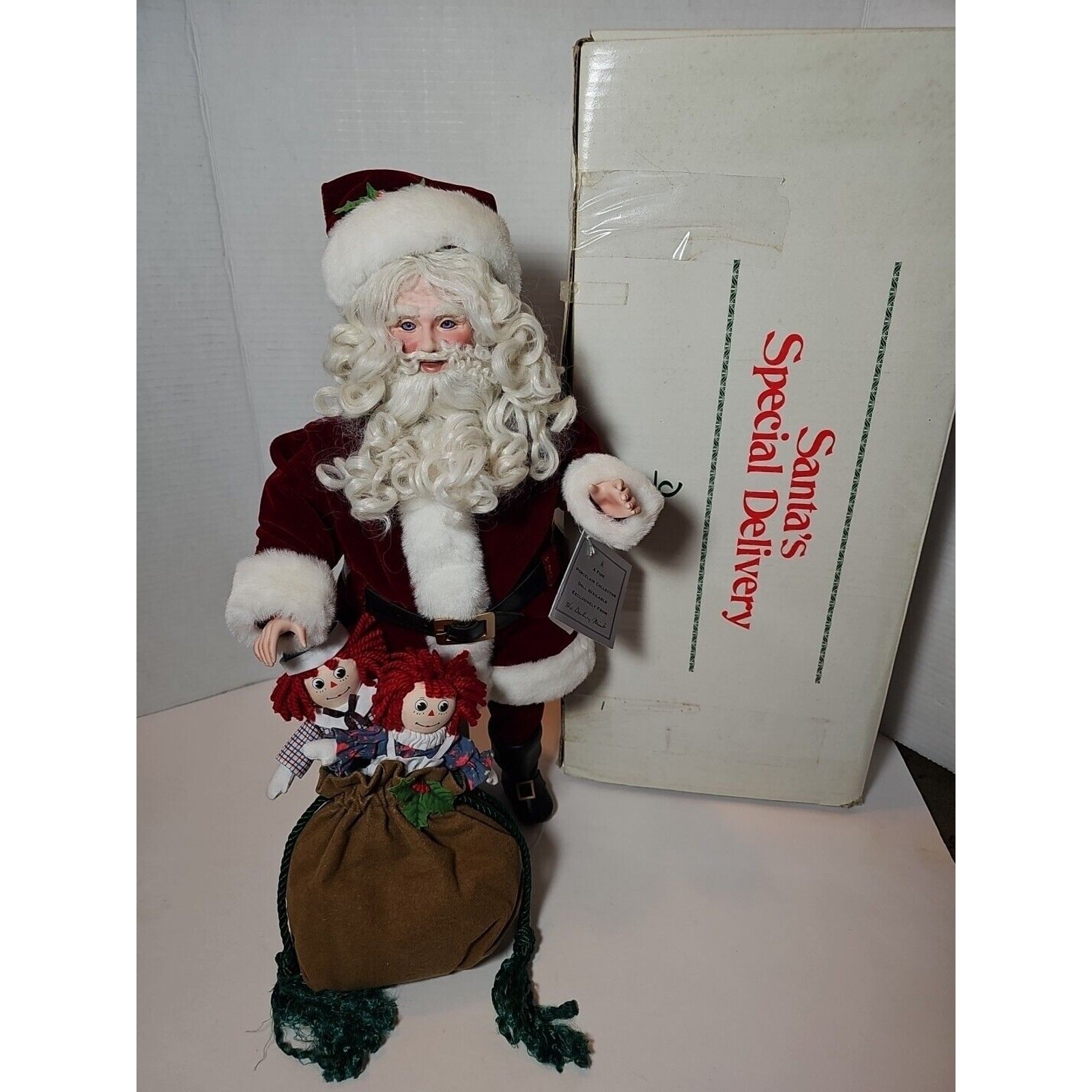 Danbury Mint Santa's Special Delivery Collectible Porcelain Christmas Santa Doll
