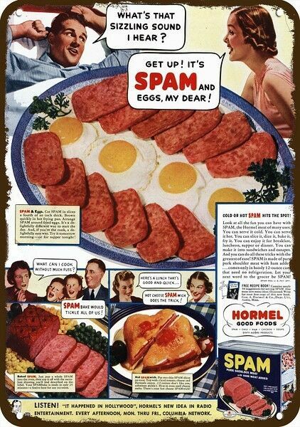 1939 SPAM Hormel Vintage-Look-Edge DECORATIVE REPLICA METAL SIGN