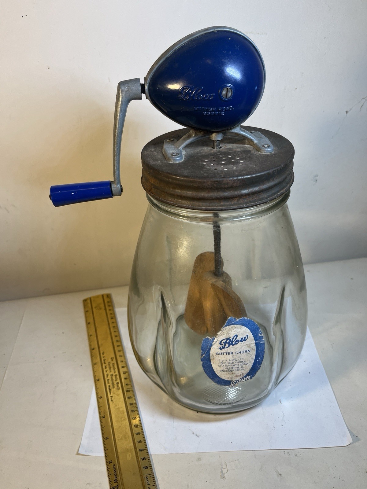 Vintage Original 1930s British made 'Blow' butter churn N60 (6 quarts)