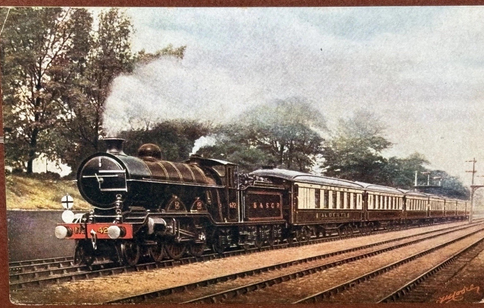 LB&SCR No. 422 H2 Atlantic Southern Belle Pullman Postcard, c. 1911–1922