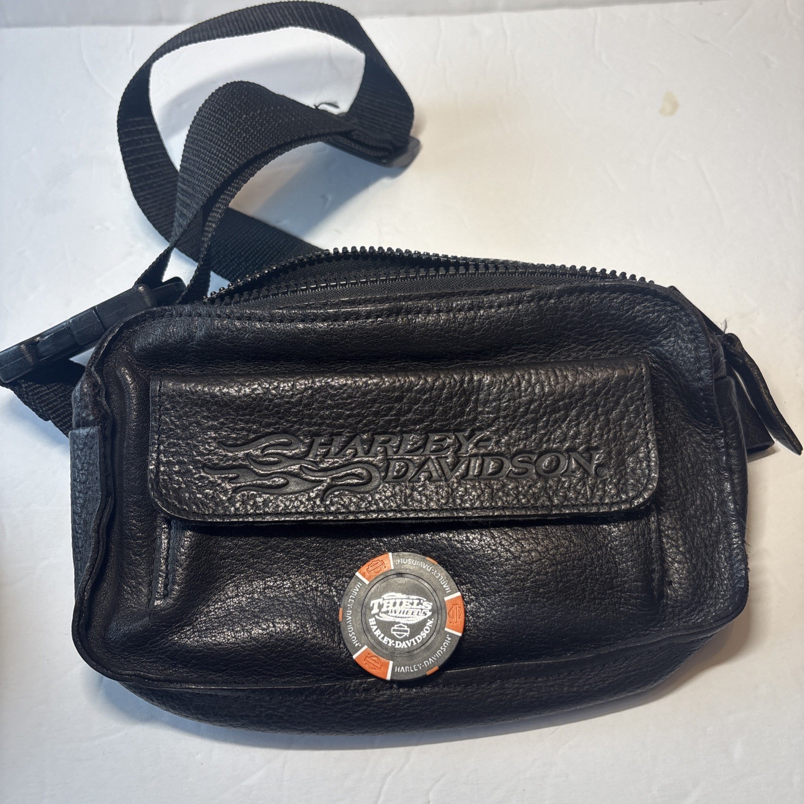VTG 1996 Harley Davidson Leather Fanny Pack/belt Bag Made In USA. 99248-96V.