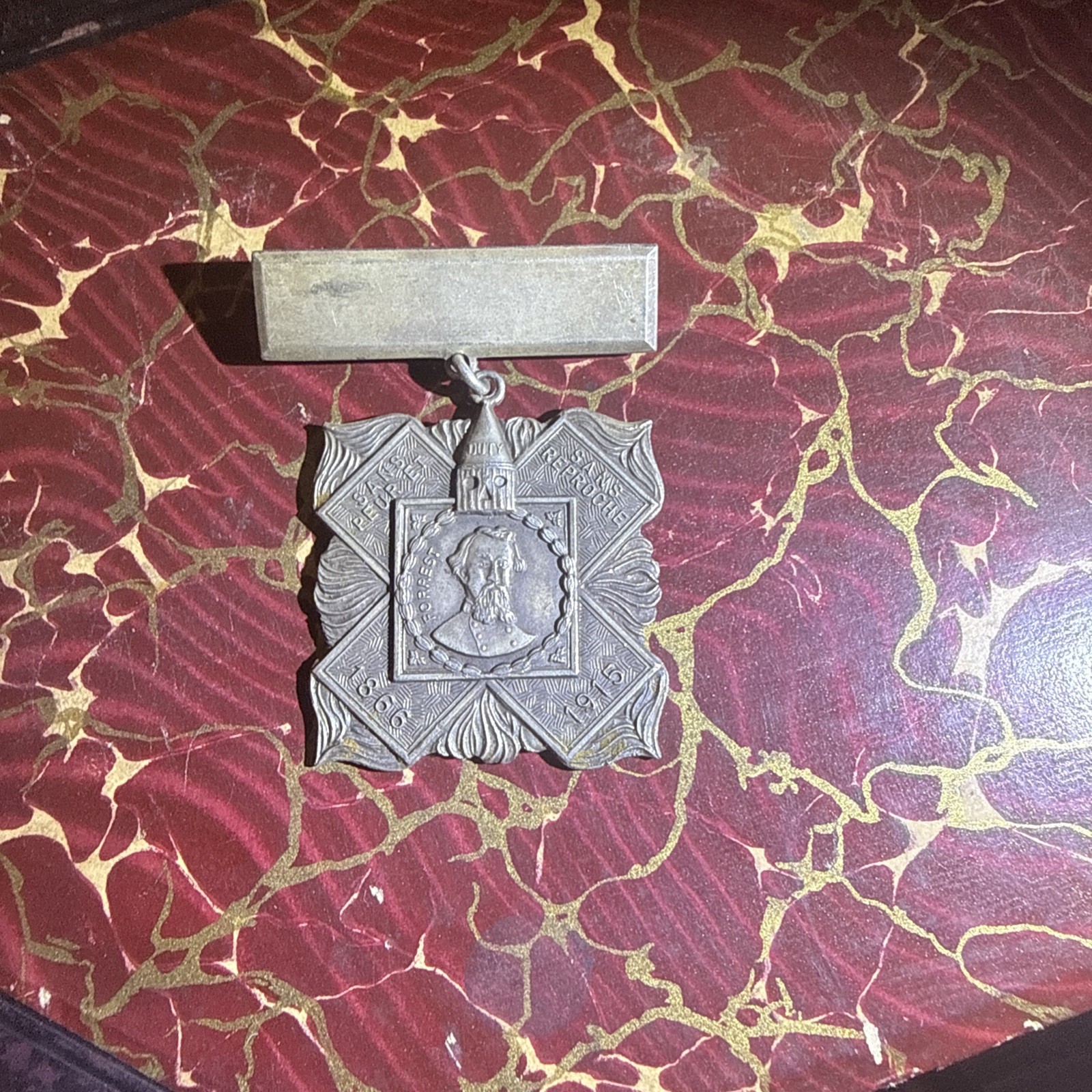 Civil War Confederate General Nathan Forrest Hero Cross Original Whitehead Hoag