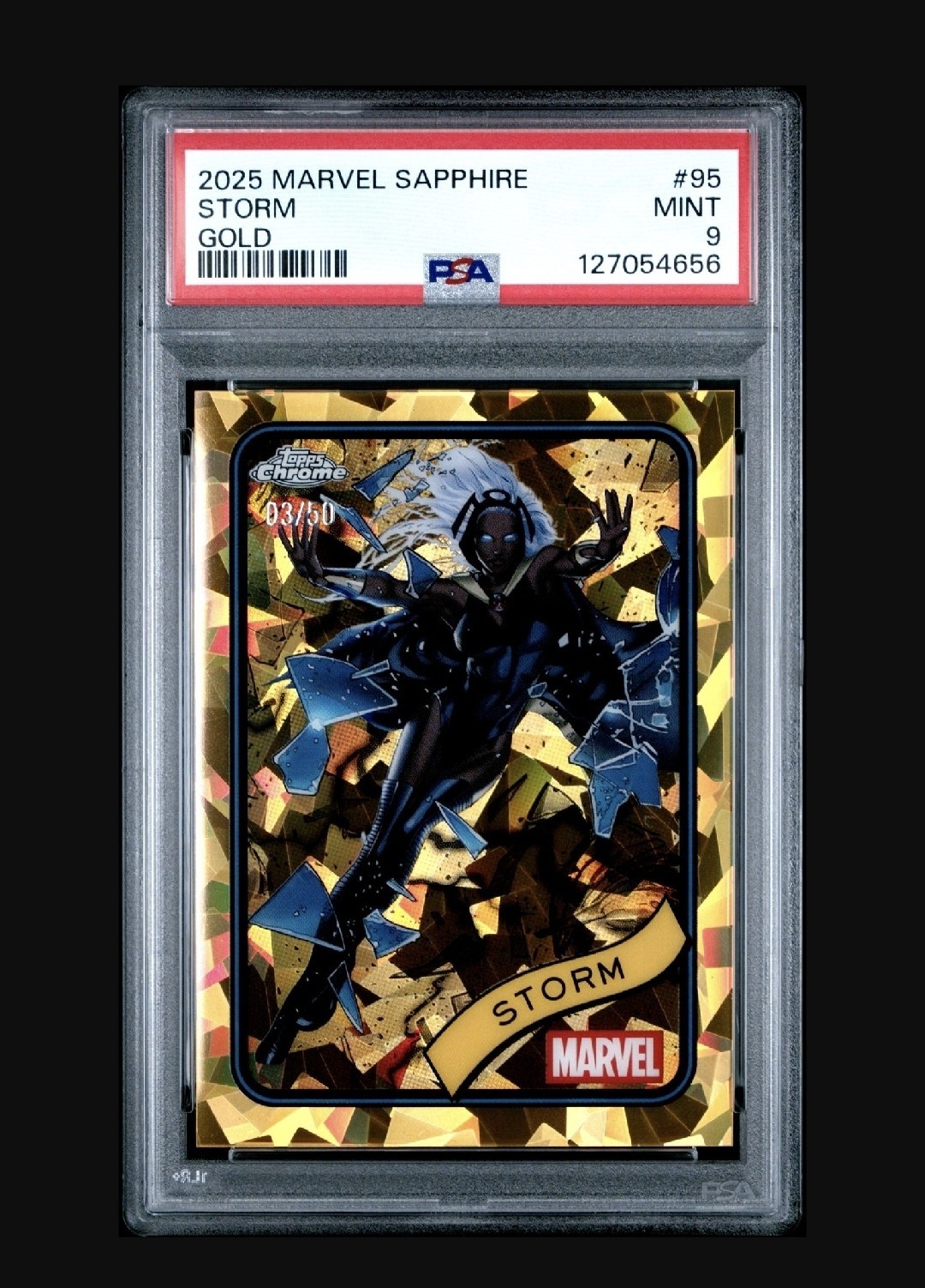 Topps 2025 Marvel Sapphire Storm Gold /50 #95 PSA 9 Trading Card X-men
