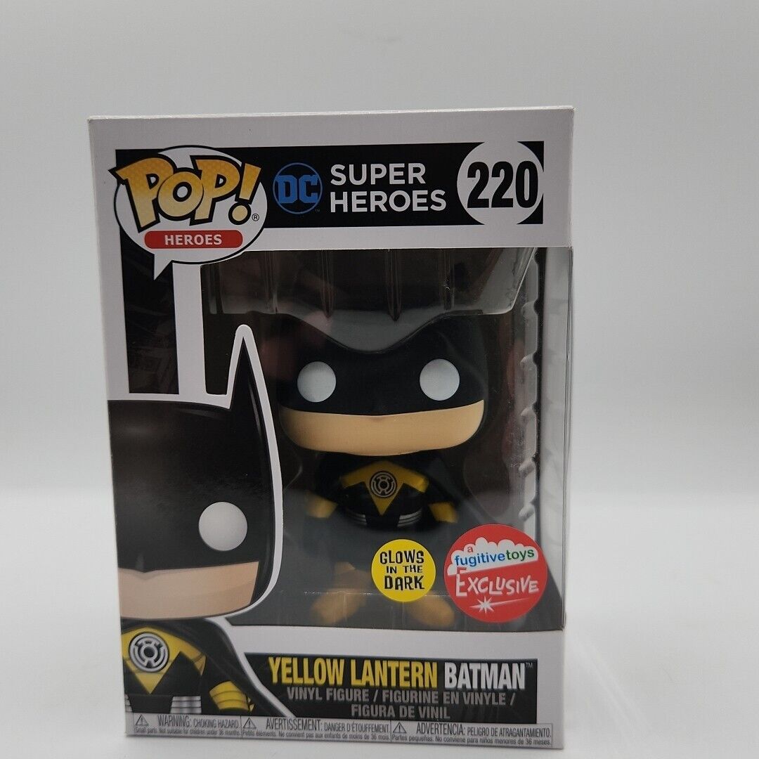 Funko Pop Heroes #220 Fugitive Toys Exclusive Yellow Lantern Batman GITD