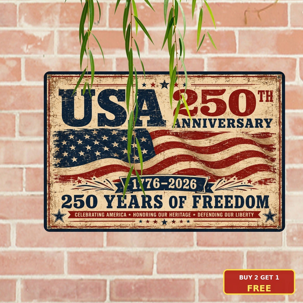 Anniversary Celebration Commemorative Vintage Shield Pattern Metal Sign 8x12