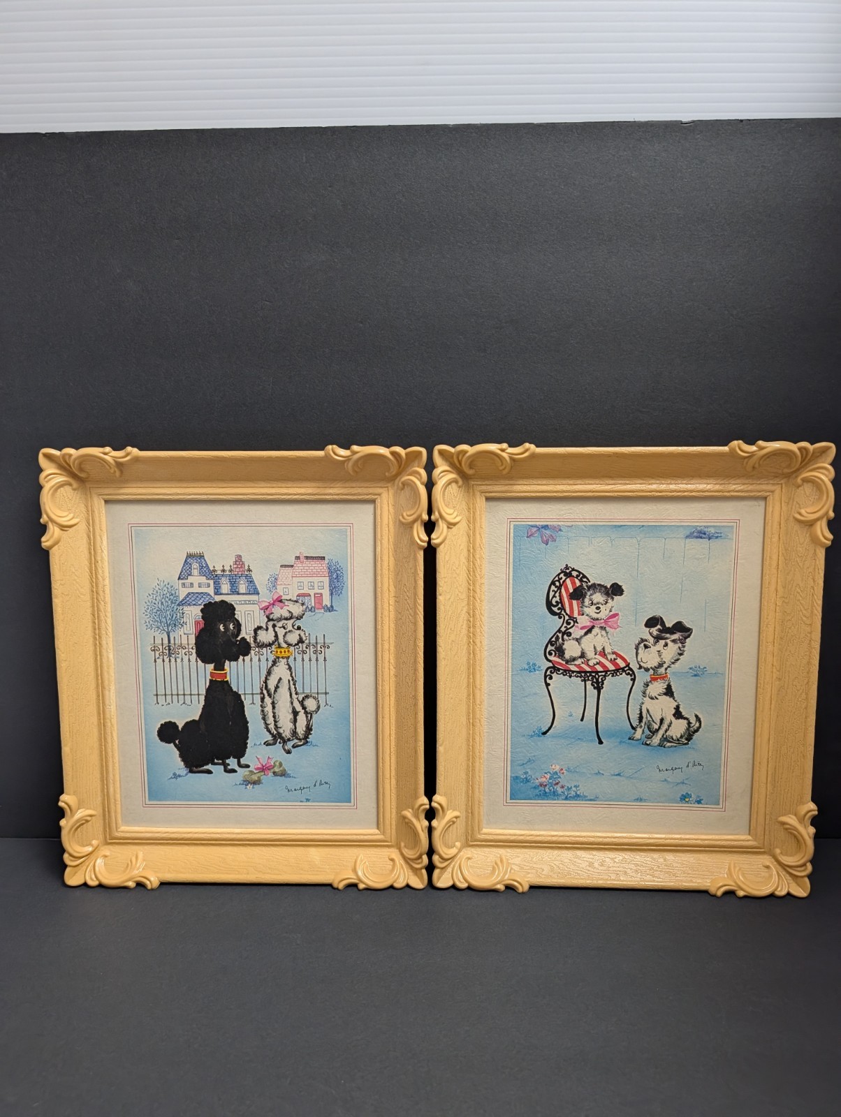 VTG 60's French Poodles Margery D’Arcy Wall Art Set MCM Kitsch VTG 60's French Poodles Margery D’Arcy Wall Art Set MCM Kitsch