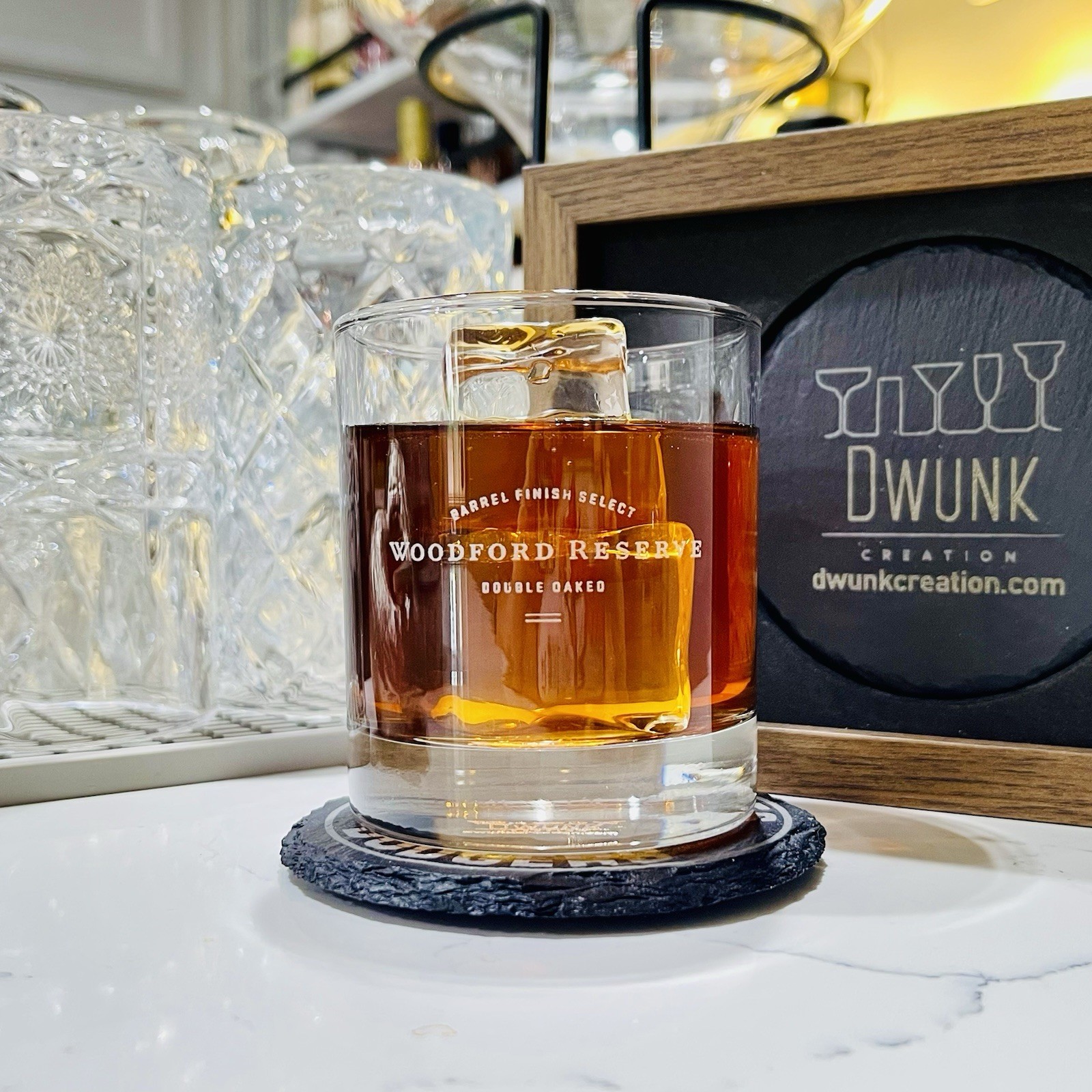 Custom Engraved Woodford Reserve Double  Oaked Whiskey Glass – 11 oz Rocks