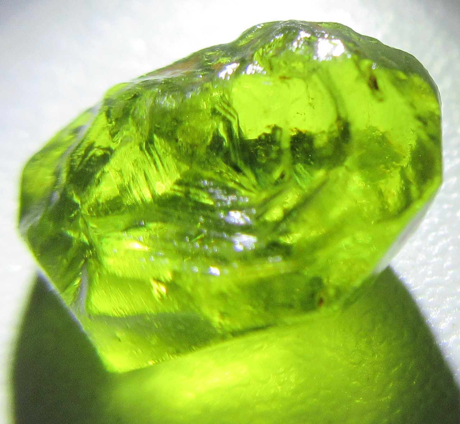100% Clean Demantoid Garnet  Crystal Facet Rough From Madagascar. 2.90 Crt