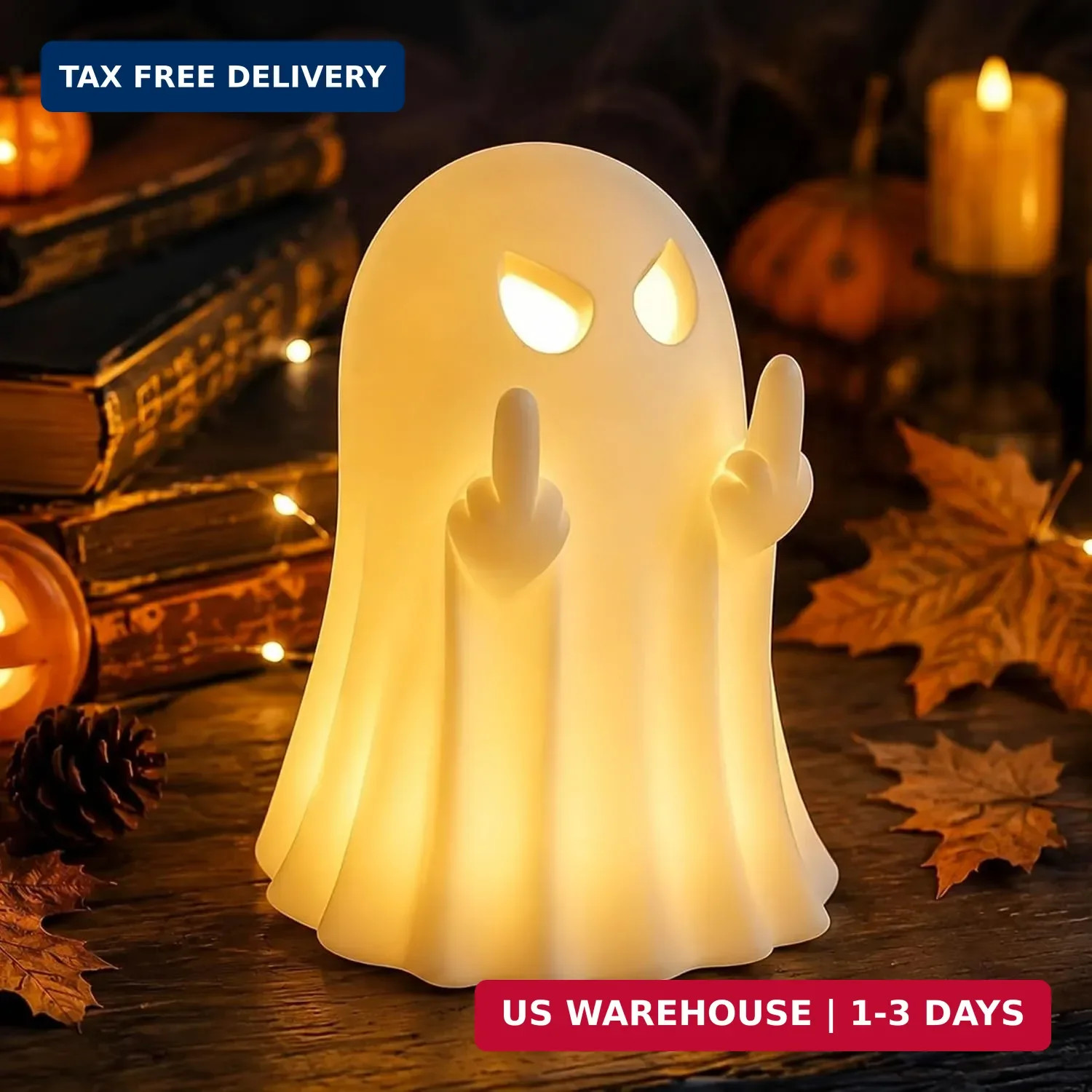 Halloween Ghost Figurine Cute Spooky Ghost Statue White