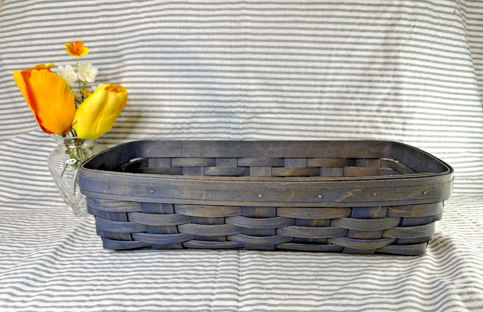 Rare Longaberger Blue/Slate Stain Bread Basket 2005
