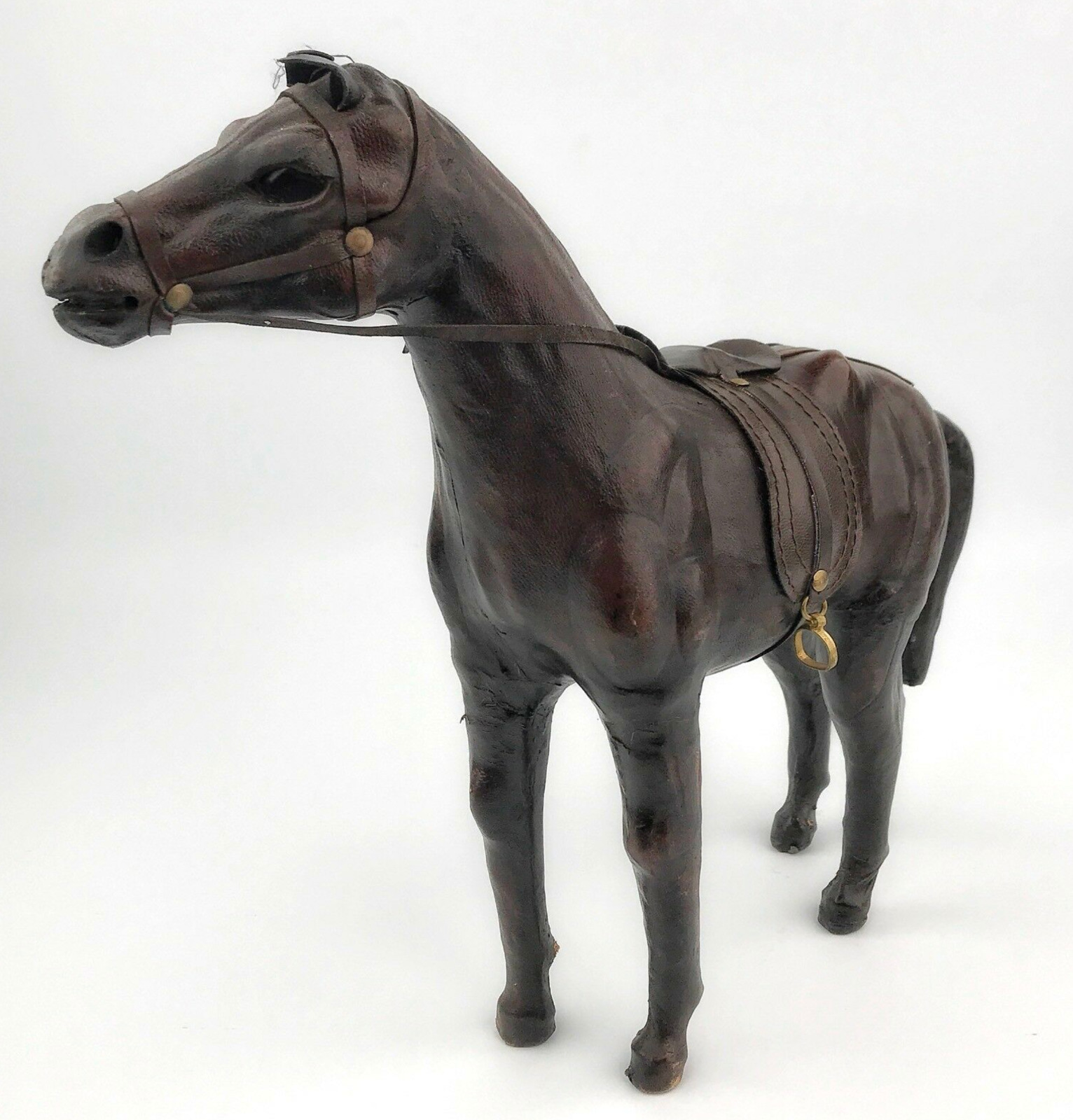 A Vintage Leather Horse - Horse Decor - Vintage Toy