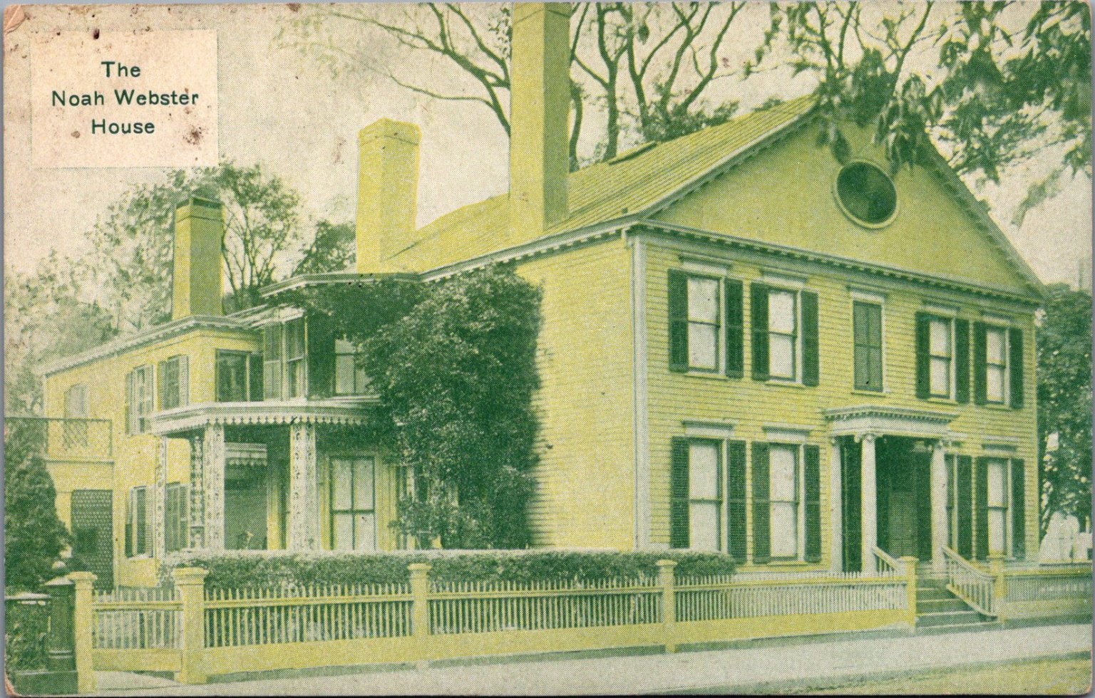 Noah Webster House New Haven CT Postcard 1907-1917 W. H. Parker Publisher