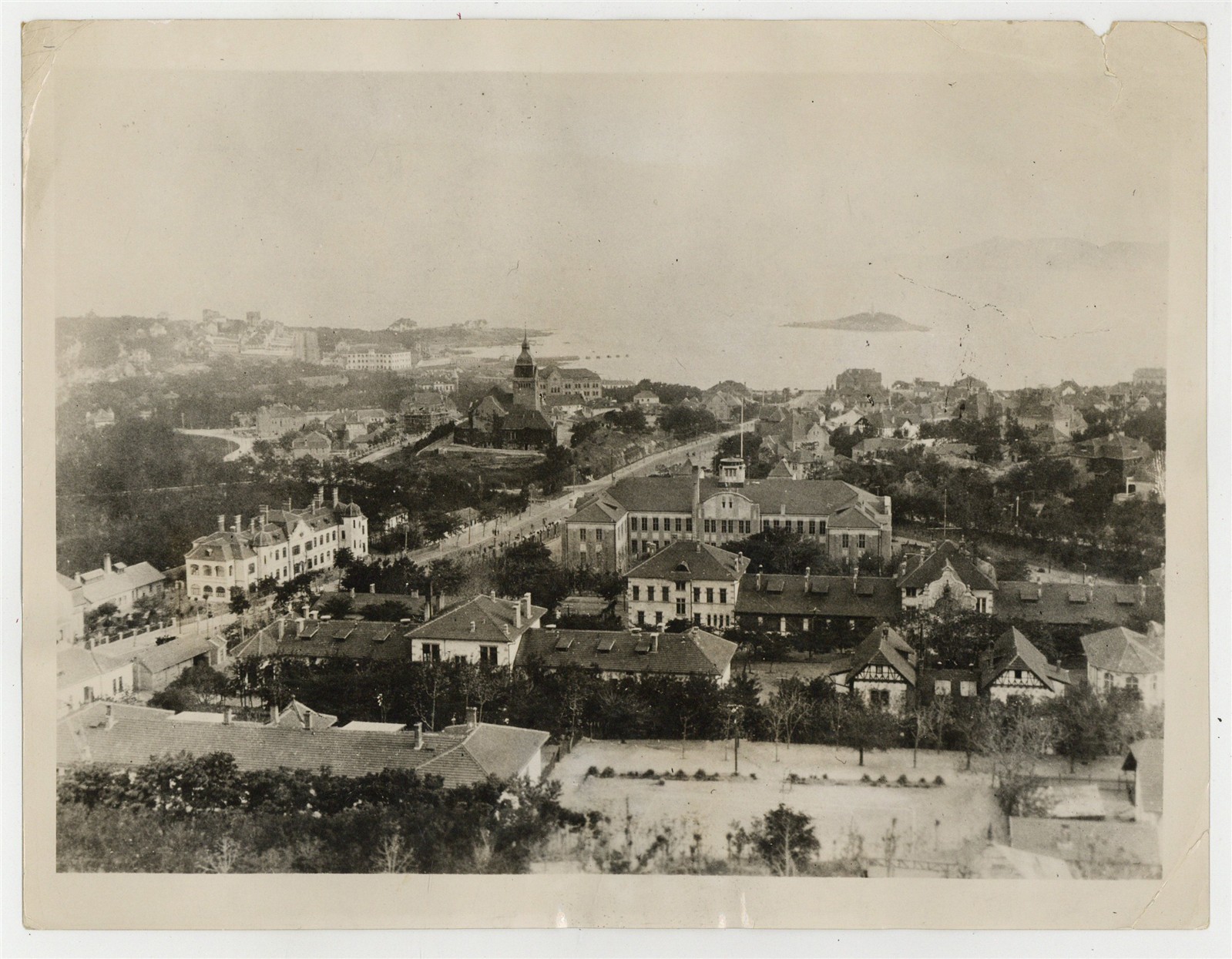 Tsingtao, China 1937 City, Harbor Photo 1937 Japan War Arial Photo Army J16023