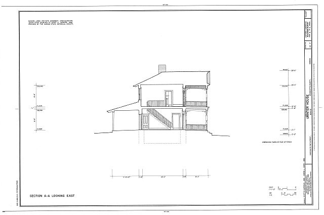 Photo:Muncie Kansas Moses Grinter House 1900s HABS Section Drawing