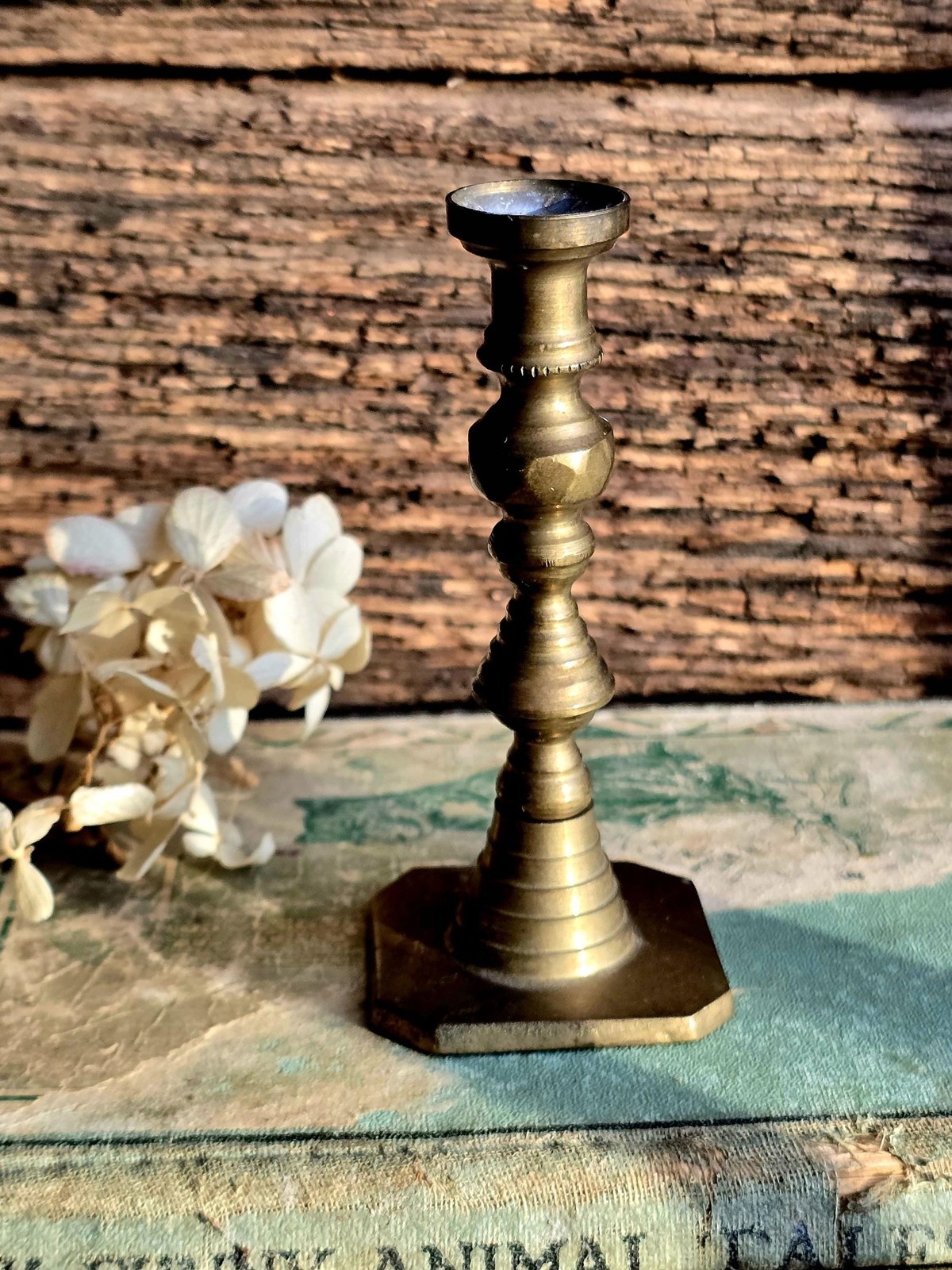 Vintage Small Brass Mini Candle Holder Primitive Rustic Décor Taper Holder 4”