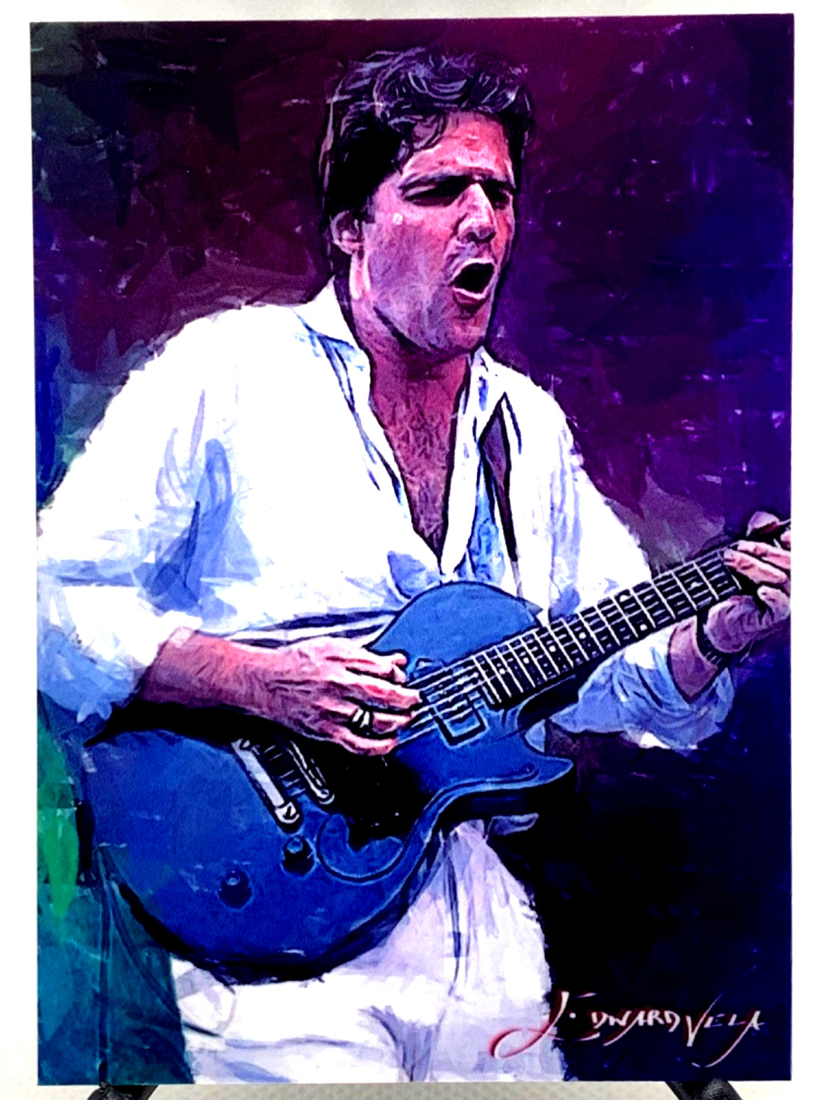 Glen Frey 46/50 Limited Edition Signed Edward Vela card (Music)(Eagles) Glen Frey 46/50 Limited Edition Signed Edward Vela card (Music)(Eagles)