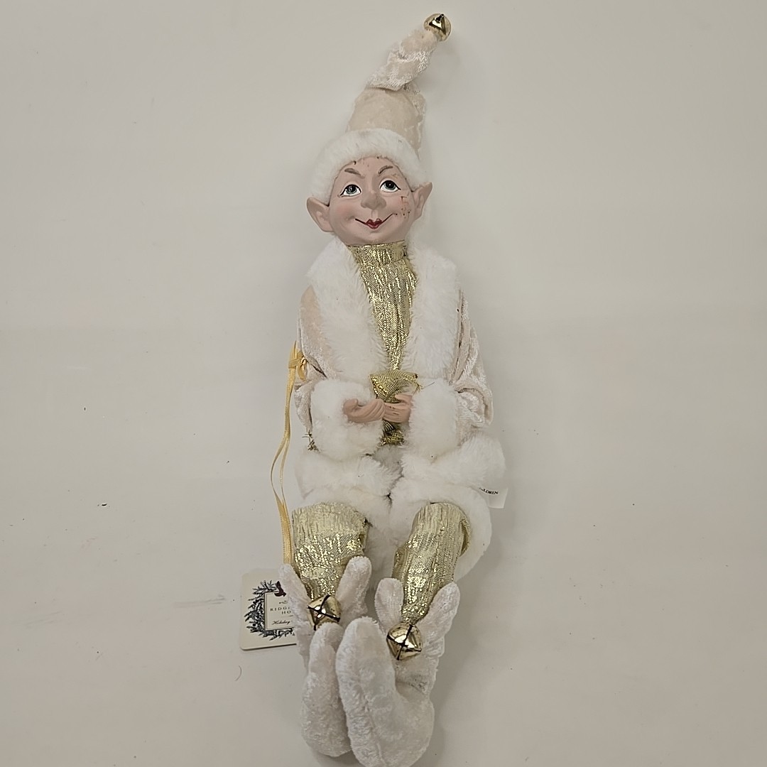 Ridgefield Home Christmas Fabric Elf - 15”- Robert Style