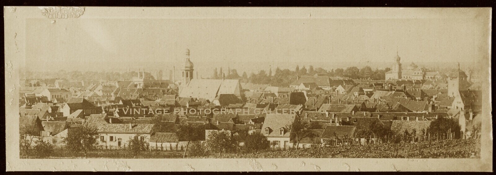 Antique Albumen Photo Birds Eye View Of City Bruchsal Germany 1892 Europe Antique Albumen Photo Birds Eye View Of City Bruchsal Germany 1892 Europe