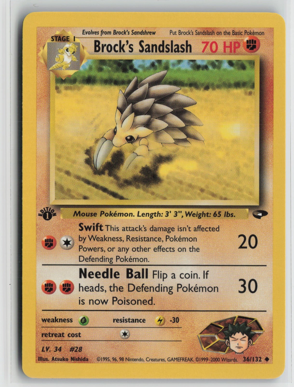 Brock's Sandslash Uncommon 1st Edition G2 036/132 NM