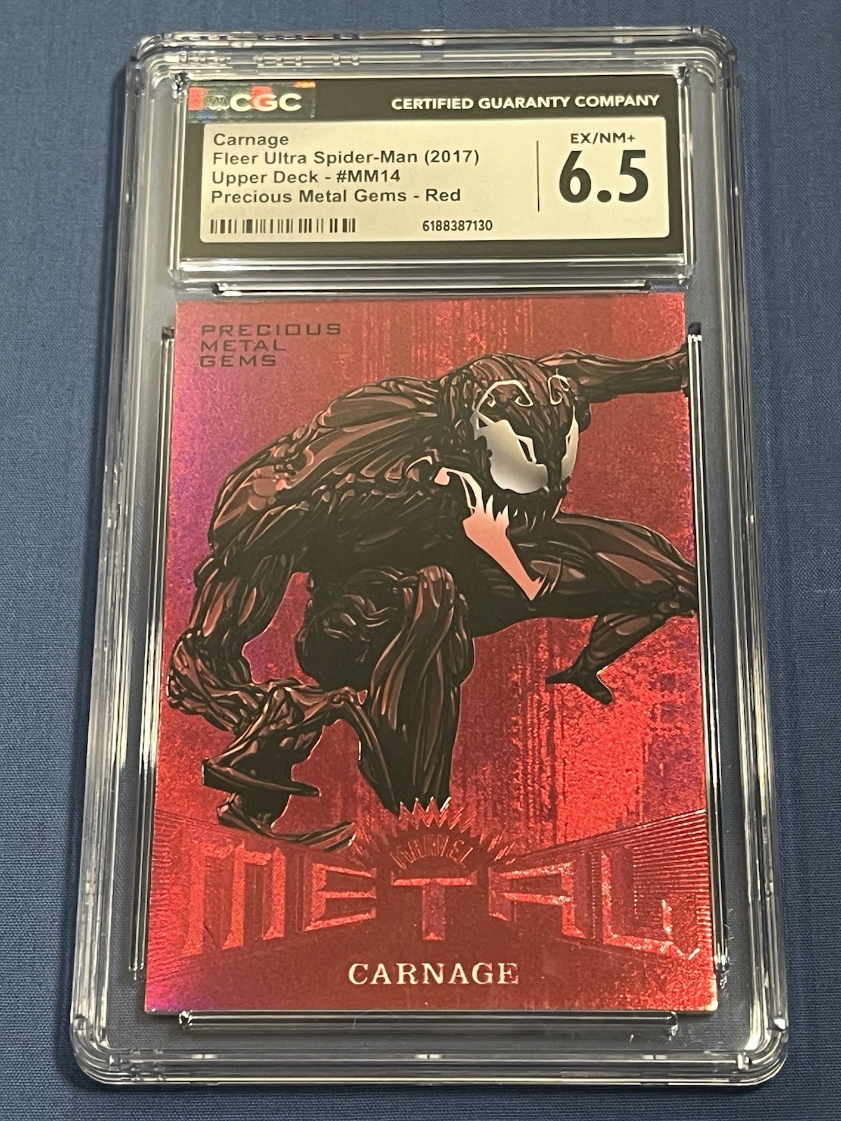 CARNAGE 2017 Fleer Ultra Marvel Spider-Man Precious Metal Gems Red /99 CGC 6.5