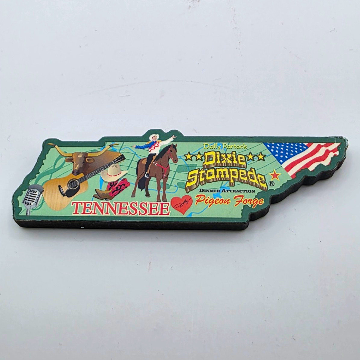 Vintage Dolly Parton\'s Dixie Stampede Pigeon Forge TN Fridge Magnet