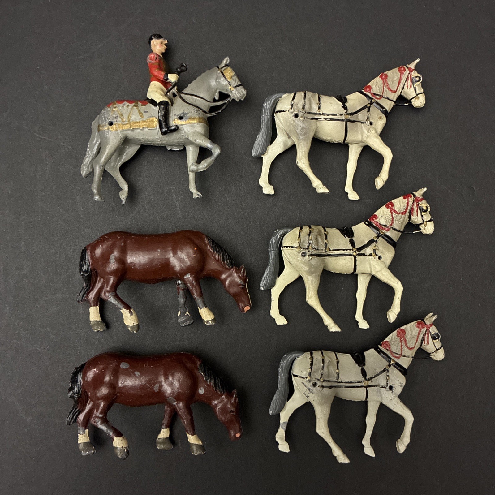 Vintage Britains Ltd Hollow Lead Miniature Horses Lot (x6)