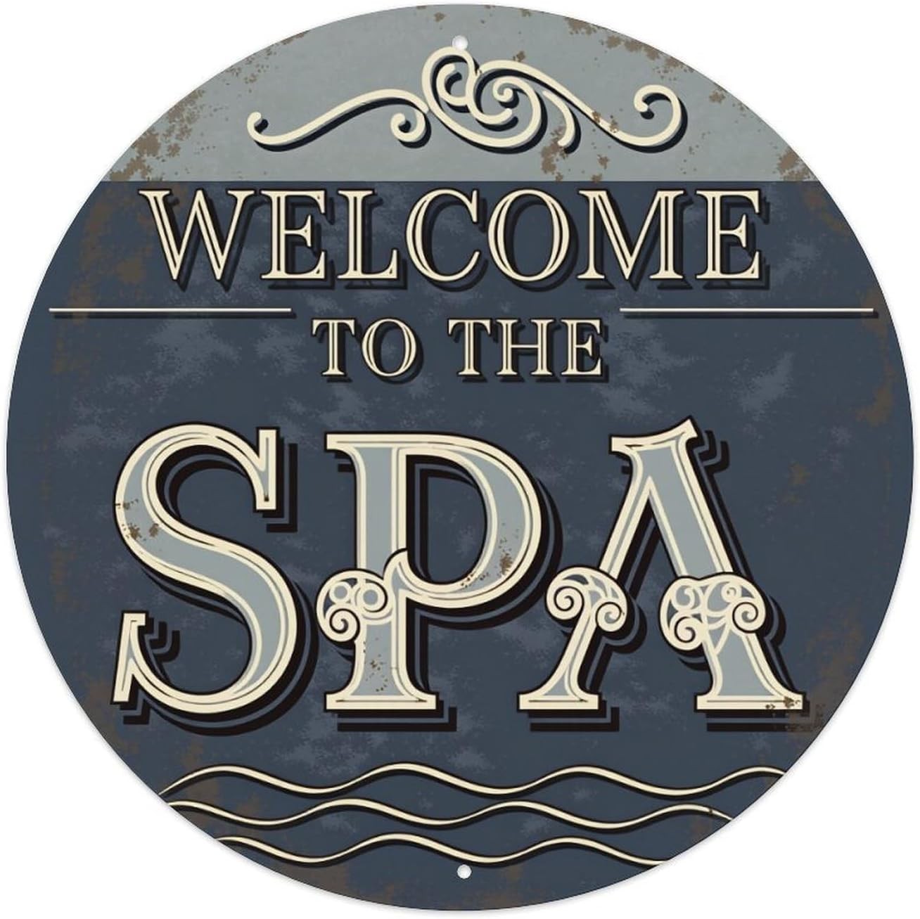 Welcome To The Spa Sign With Ornate Lettering And Tin Metal Signs Home Décor