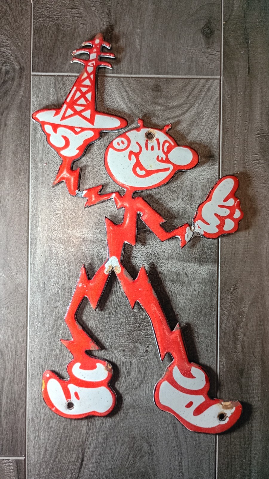 Vintage Reddy Kilowatt Porcelain Enamel Sign 10.5 Vintage Reddy Kilowatt Porcelain Enamel Sign 10.5