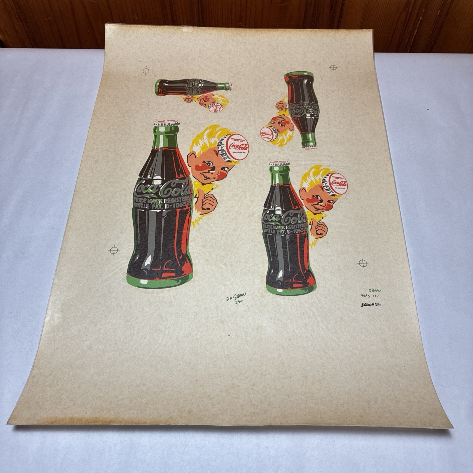 Original Vntg NOS 1950’s Coca Cola Vending Machine Advertising Decals Sprite Boy