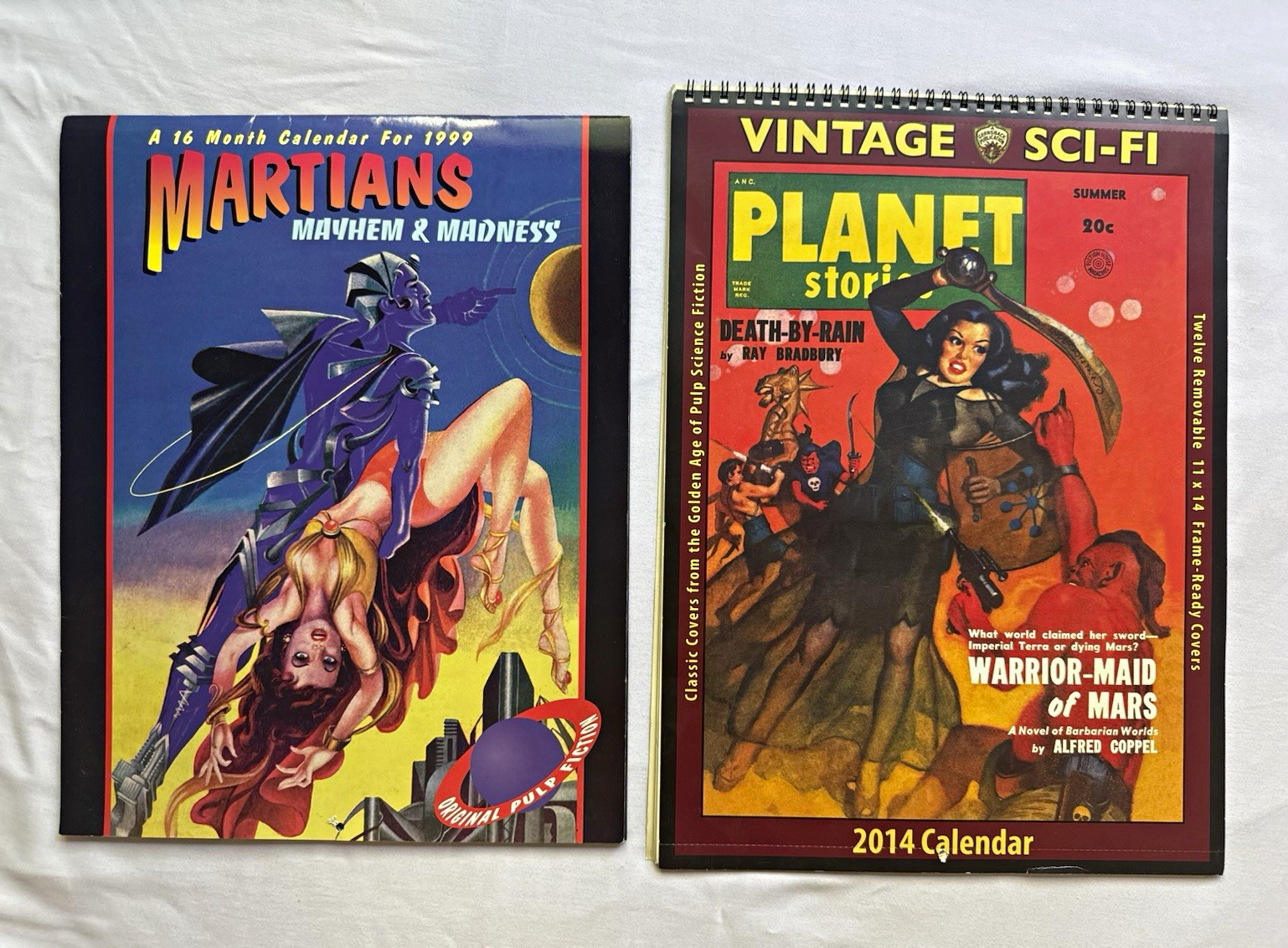 Vintage Sci-Fi Pulp Art Calendars 1999 2014 Ray Bradbury Menville Estate