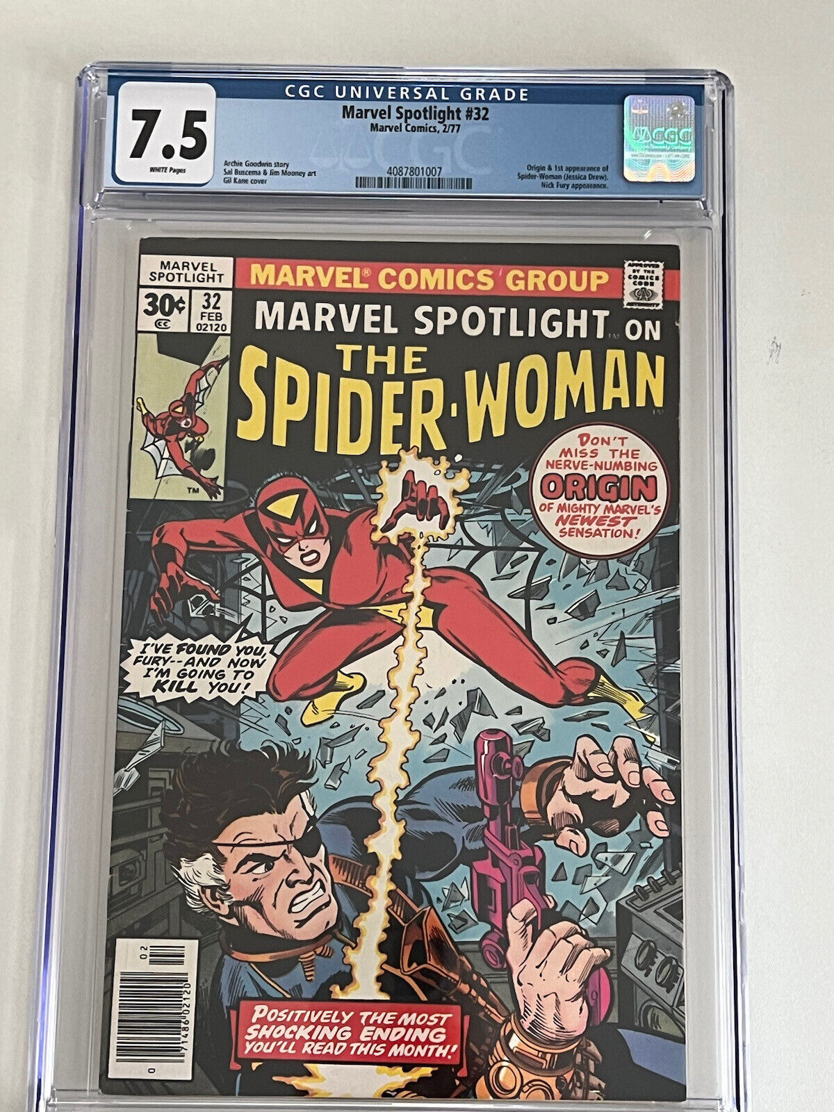 1977 Marvel Spotlight #32 First SPIDER-WOMAN  Key Issue CGC 7.5