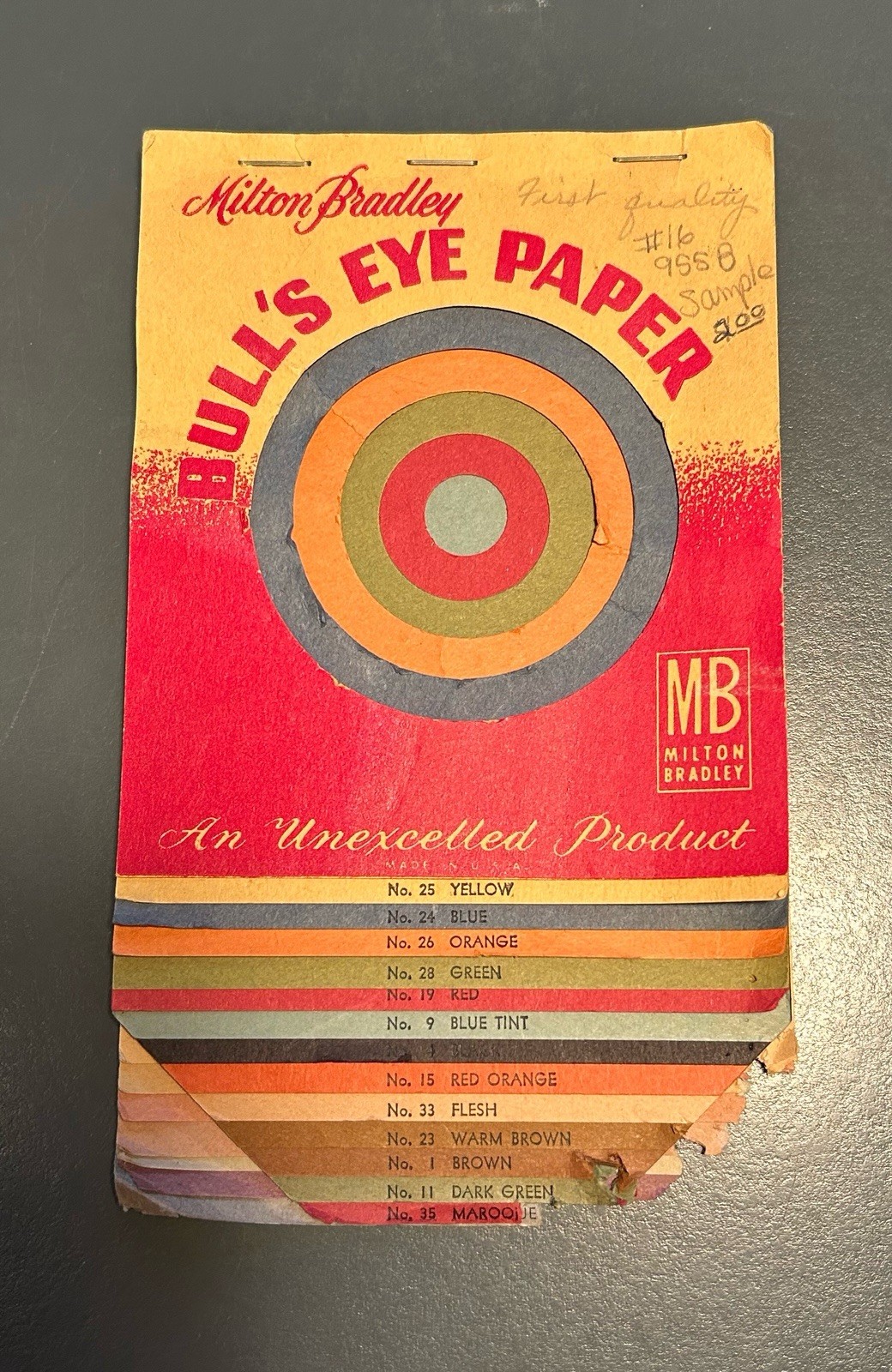 Vintage Milton Bradley\'s Bull\'s Eye Paper Advertising Tablet Construction Book