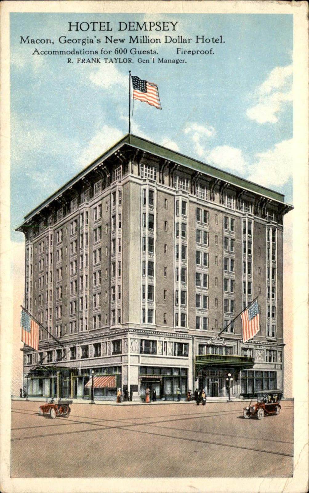 Macon Georgia GA Hotel Dempsey The Hotel Bulletin c1910s Vintage Postcard