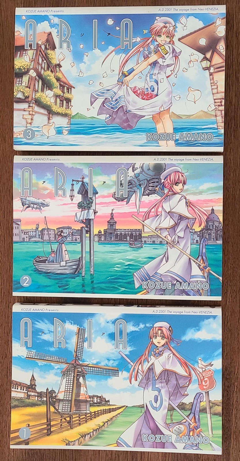 Aria Volumes 1-3, Manga Graphic novels by Kozue Amano, PB 2004 Aria Volumes 1-3, Manga Graphic novels by Kozue Amano, PB 2004