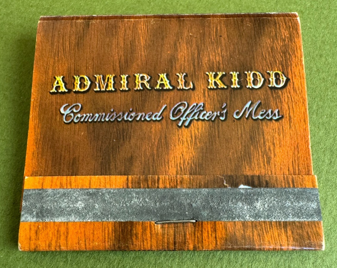Vintage Admiral Kidd Officers Mess San Diego CA FULL Matchbook Un*Struck, Nice