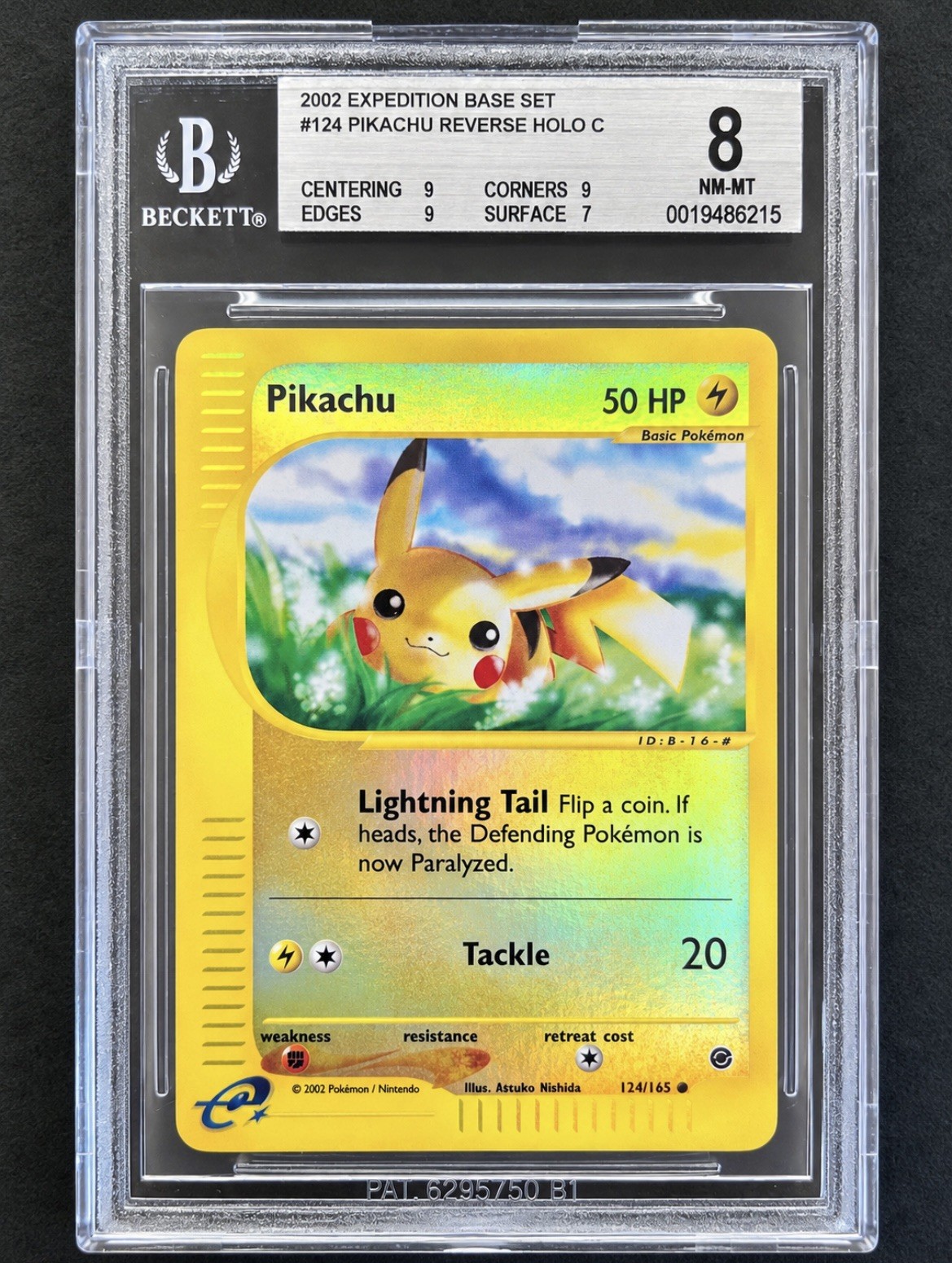 Pokemon Expedition Reverse Holo Foil Pikachu 124/165 BGS 8 NM-MT Atsuko Nishida