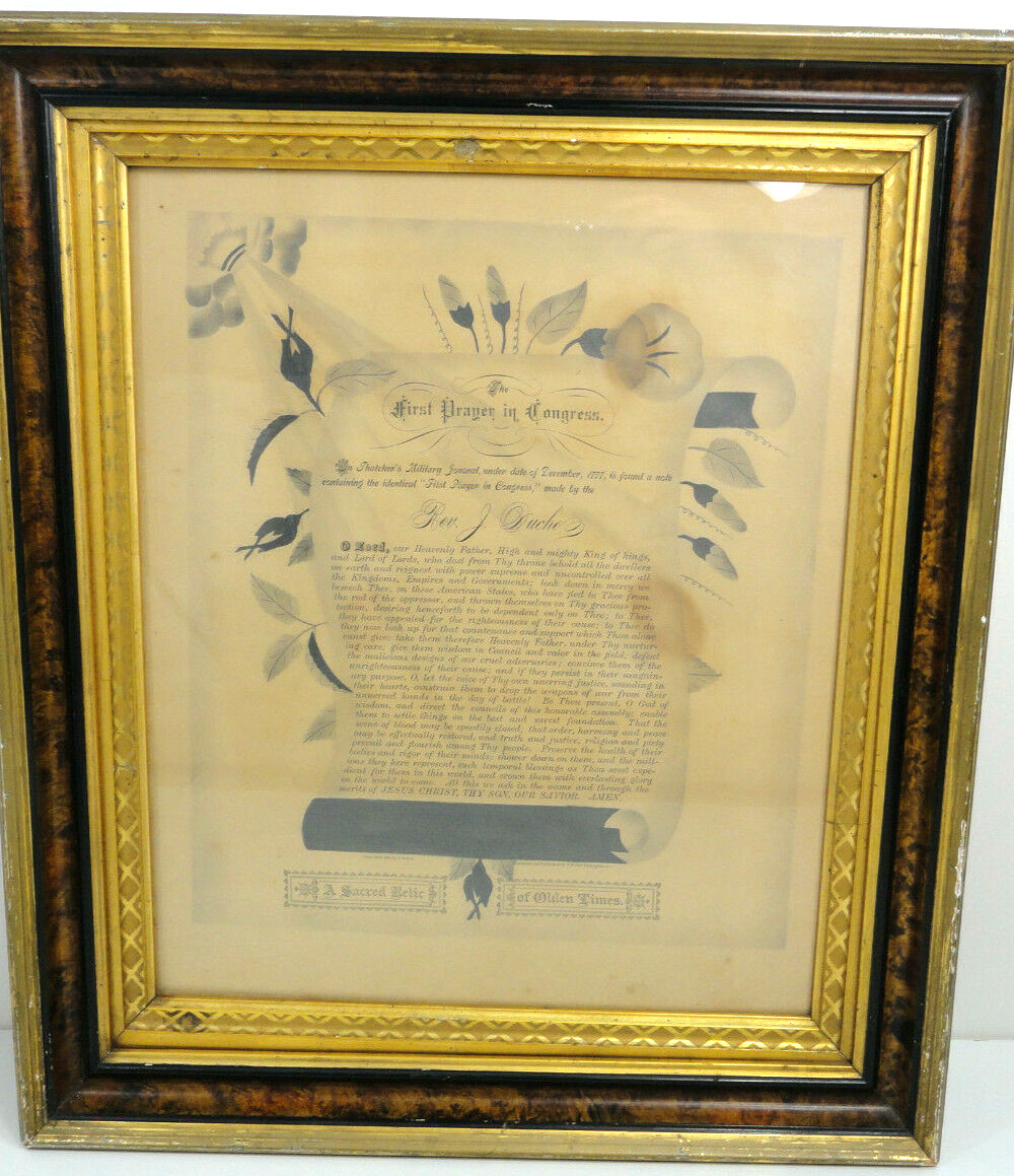1777 The First Prayer in Congress Rev J Duche Thatcher Manuscript Document 1880