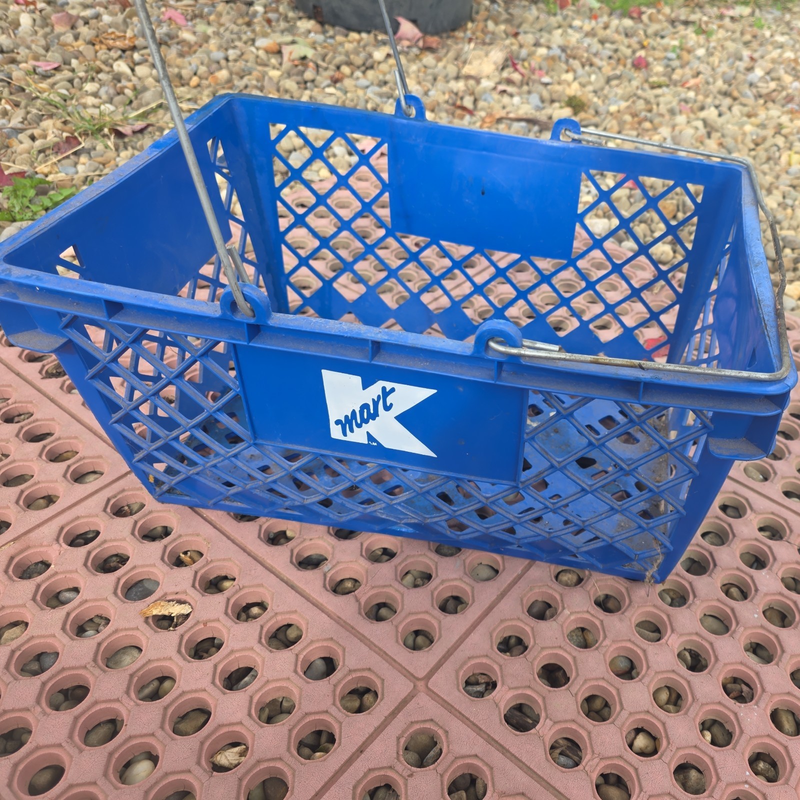 Vintage Blue Super Kmart Shopping Basket Rare 17”By 9” By 12”