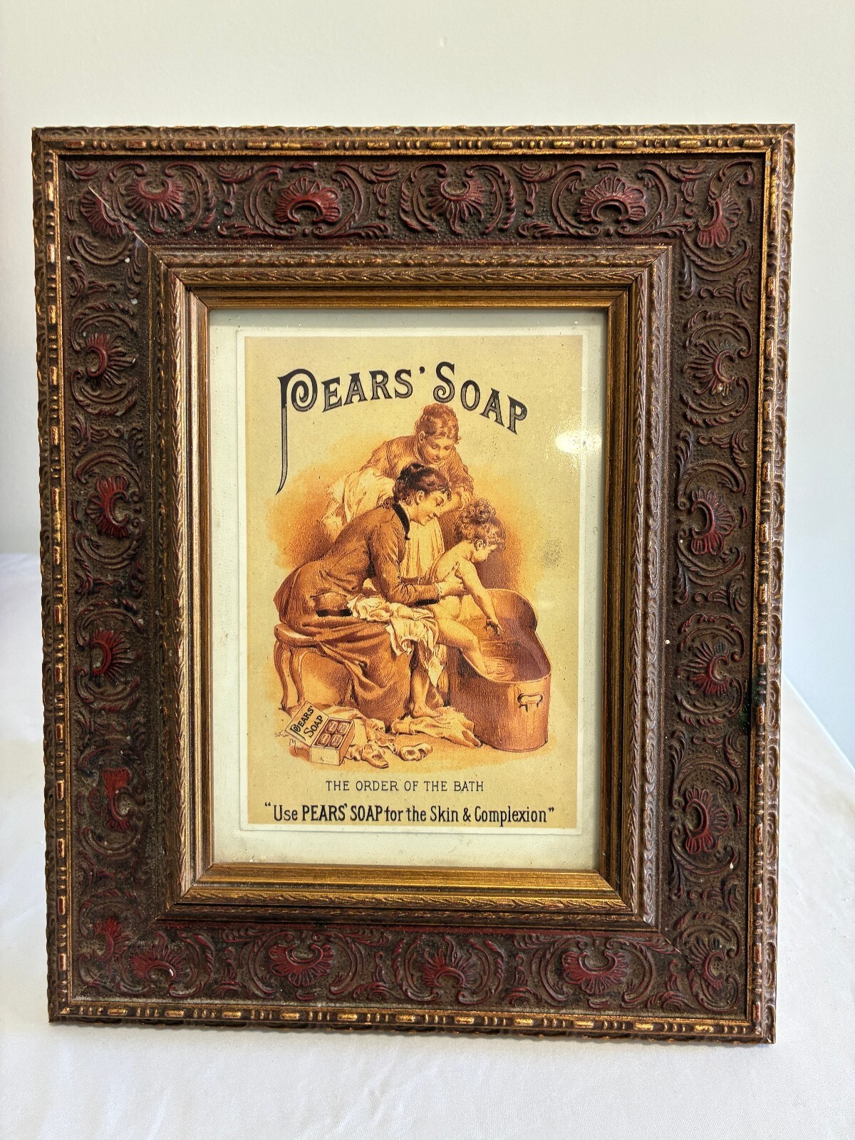 Vintage Framed Pears Soap Advertising Print, Victorian Bathroom Wall Art Vintage Framed Pears Soap Advertising Print, Victorian Bathroom Wall Art