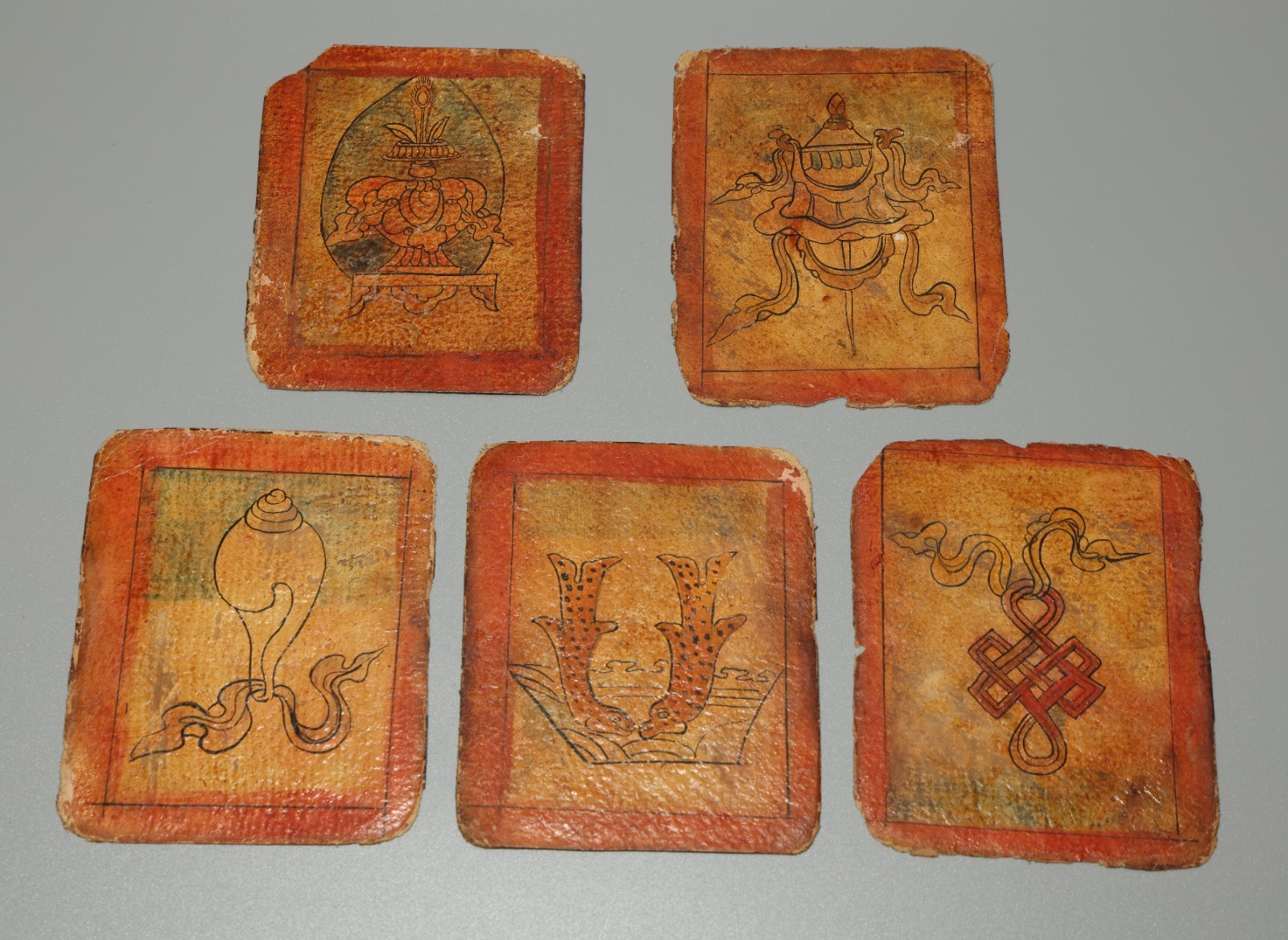 Series 5P Tibet 18th Century Old Antique Buddhist Bon Tsakli Tsaklis Thangka
