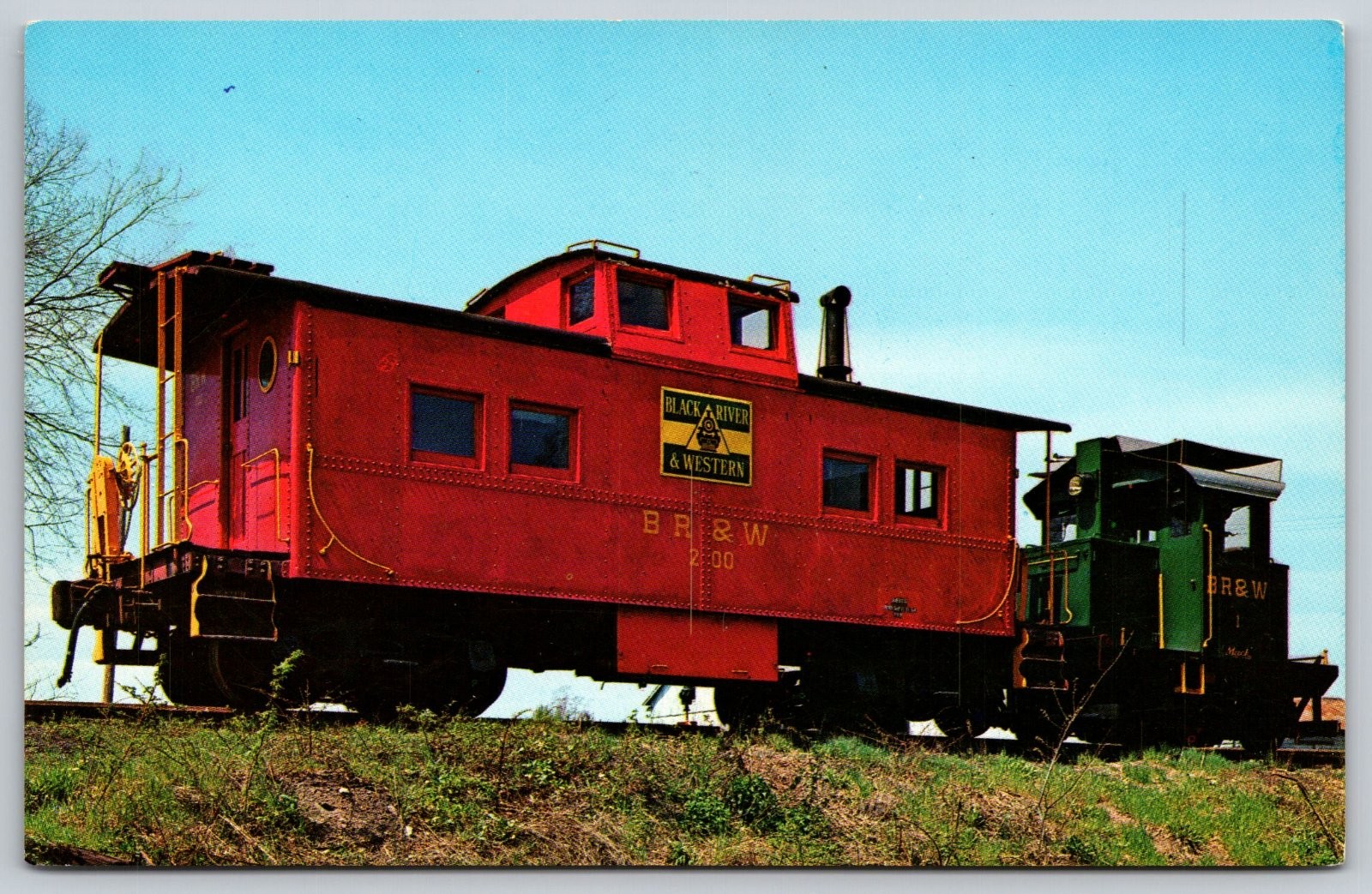 Black River & Western Railroad Locomotive Caboose Flemington NJ Postcard PC093
