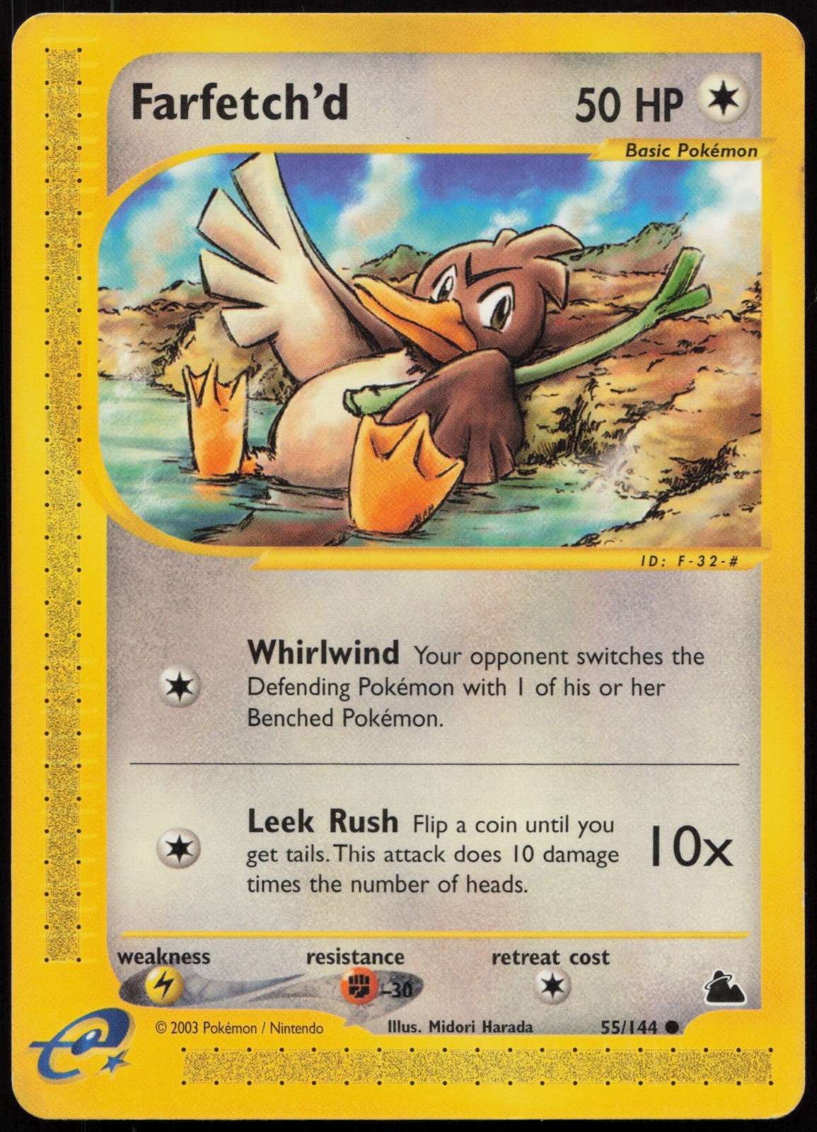 POKEMON FARFETCH'D 55/144 EX SKYRIDGE COMMON NON HOLO AND READER ENGLISH 2003