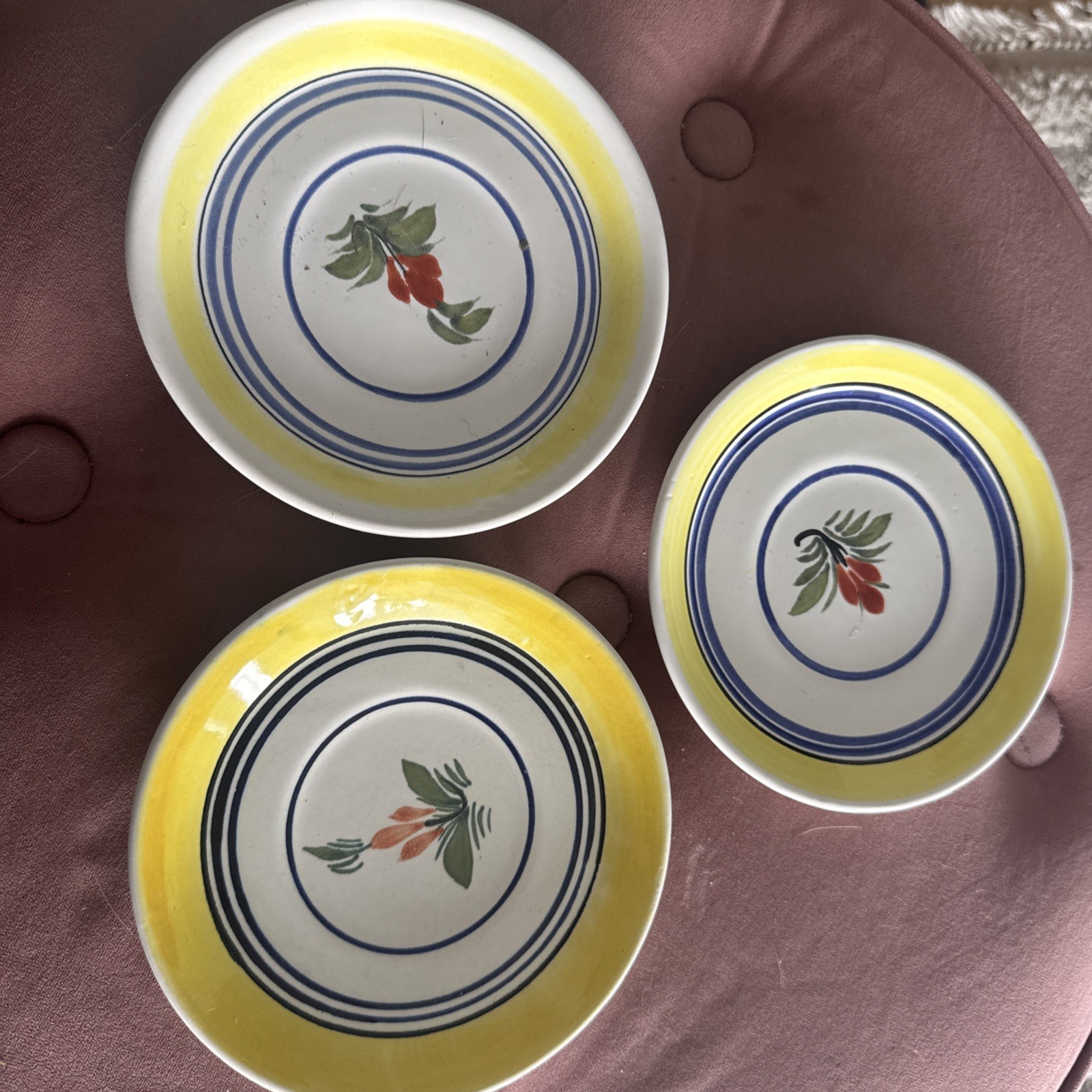 3 Vtg Henriot Quimper 6\